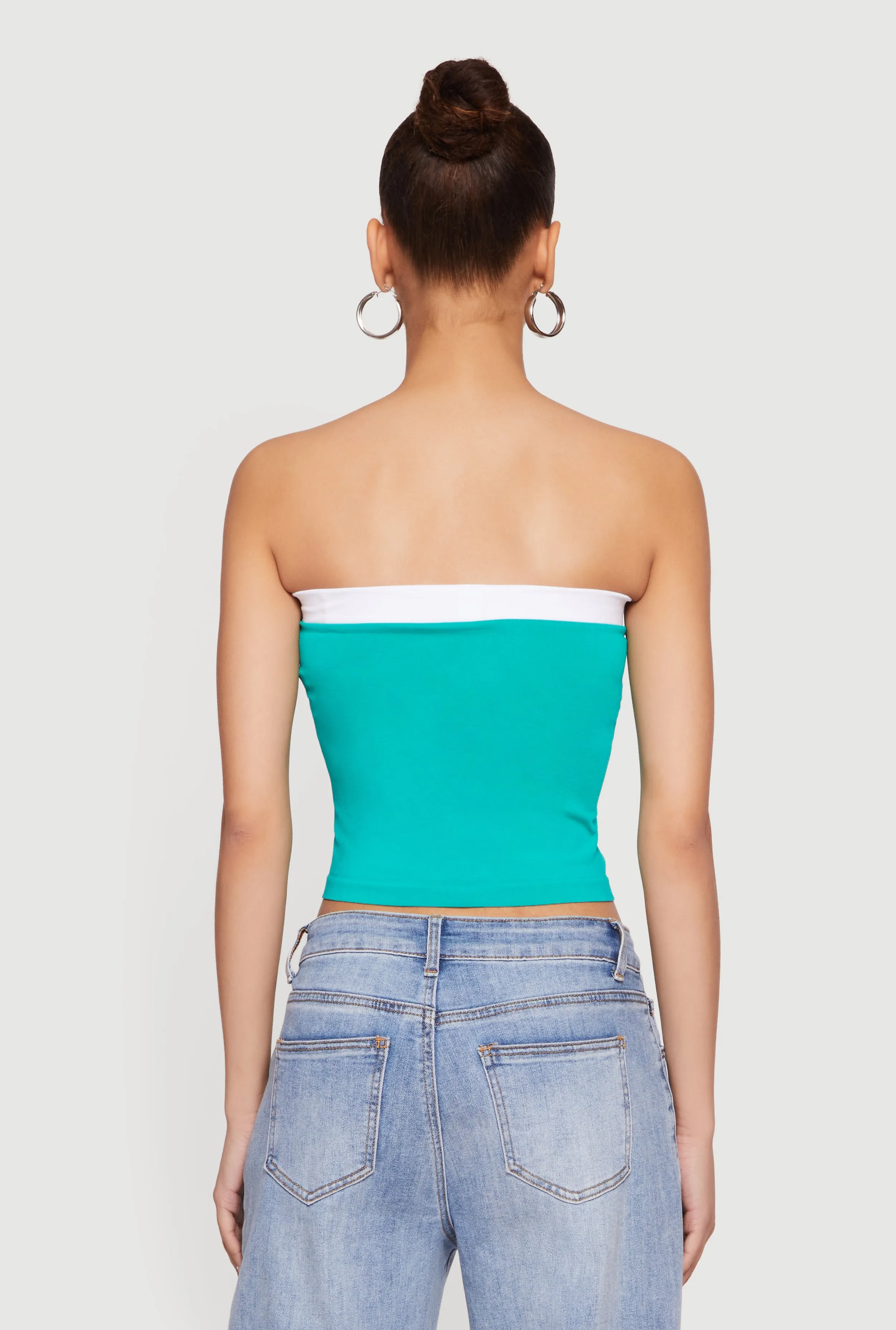 Glow Up Graphic Seamless Cropped Tube Top sold by Rainbow product image thumbnail 5