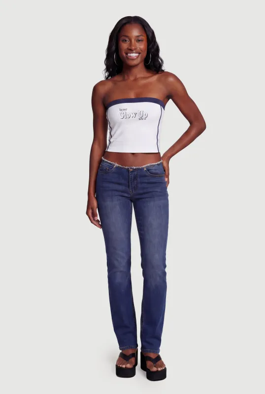 Glow Up Graphic Seamless Cropped Tube Top sold by Rainbow