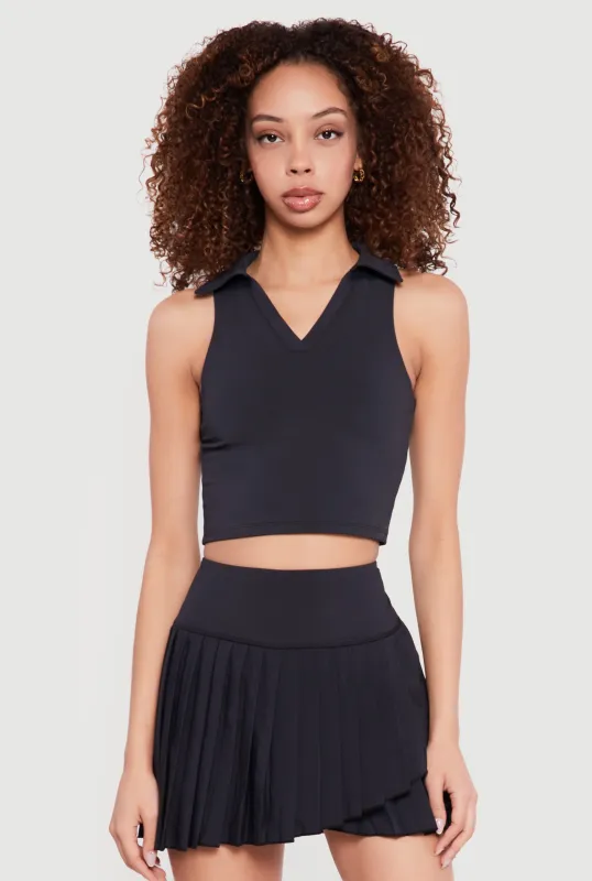 Cropped Sleeveless Polo Top sold by Rainbow