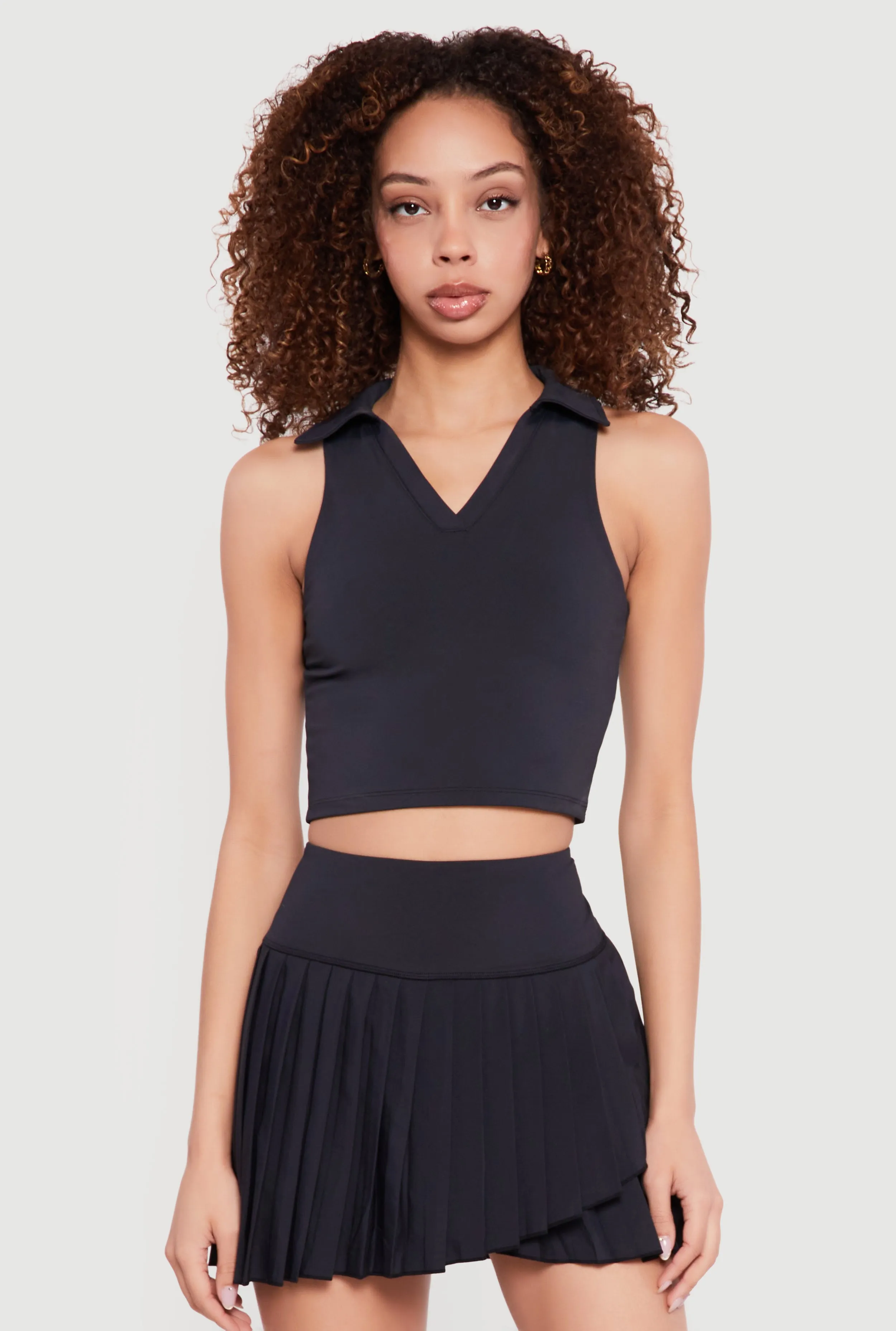 Cropped Sleeveless Polo Top sold by Rainbow