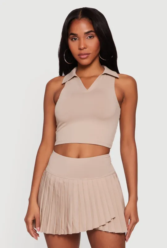 Cropped Sleeveless Polo Top sold by Rainbow