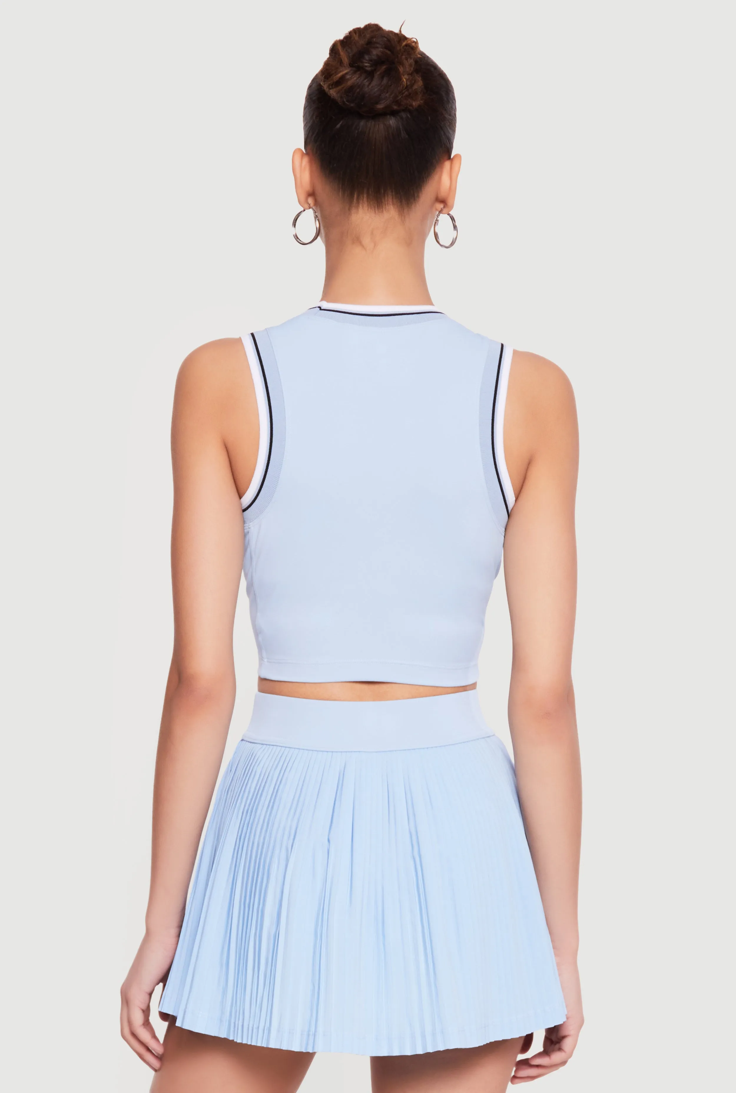 Contrast Trim Cropped Racerback Tank Top sold by Rainbow product image thumbnail 5