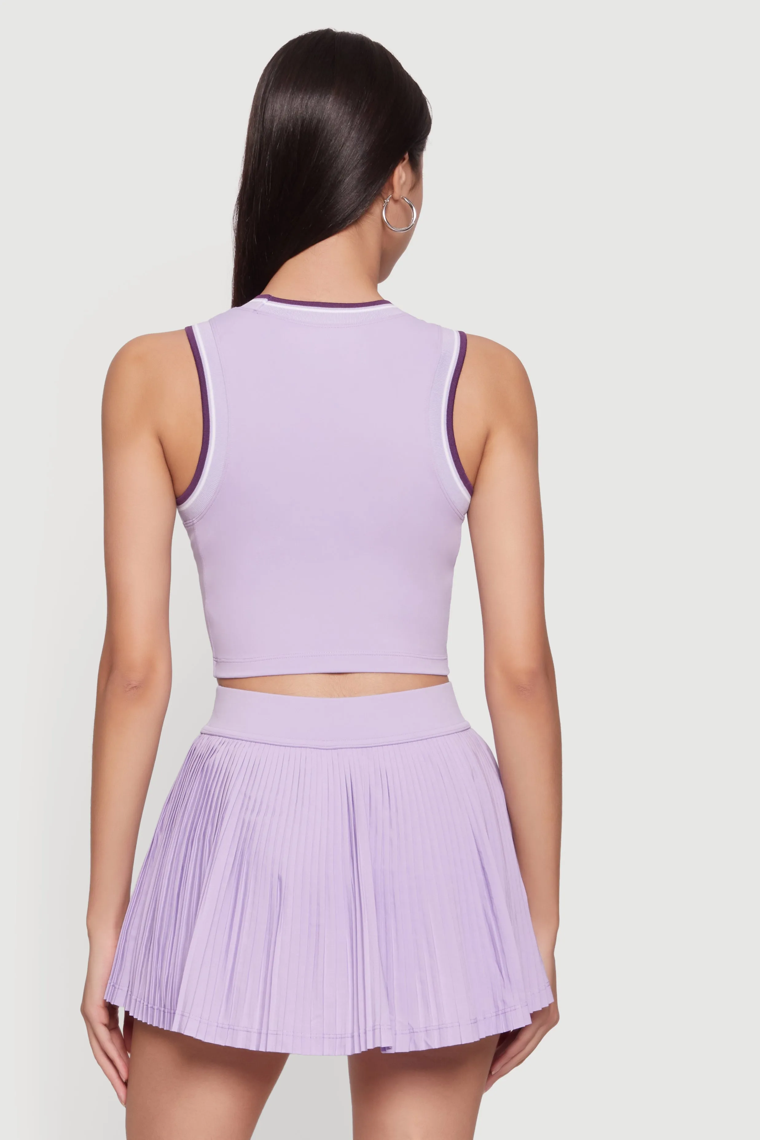 Contrast Trim Cropped Racerback Tank Top sold by Rainbow product image thumbnail 5