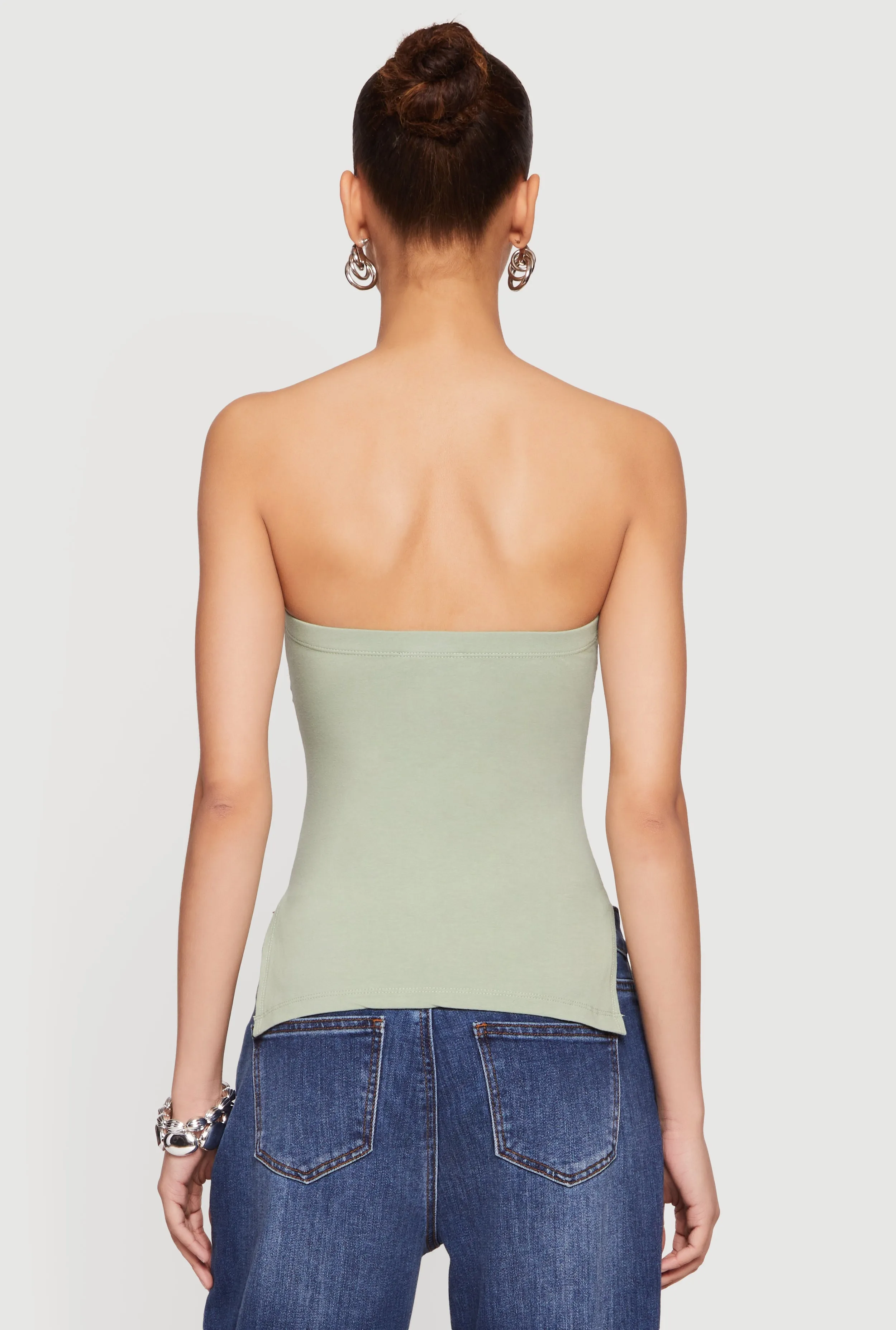 Ruched Side Tube Top with Side Slits sold by Rainbow product image thumbnail 5