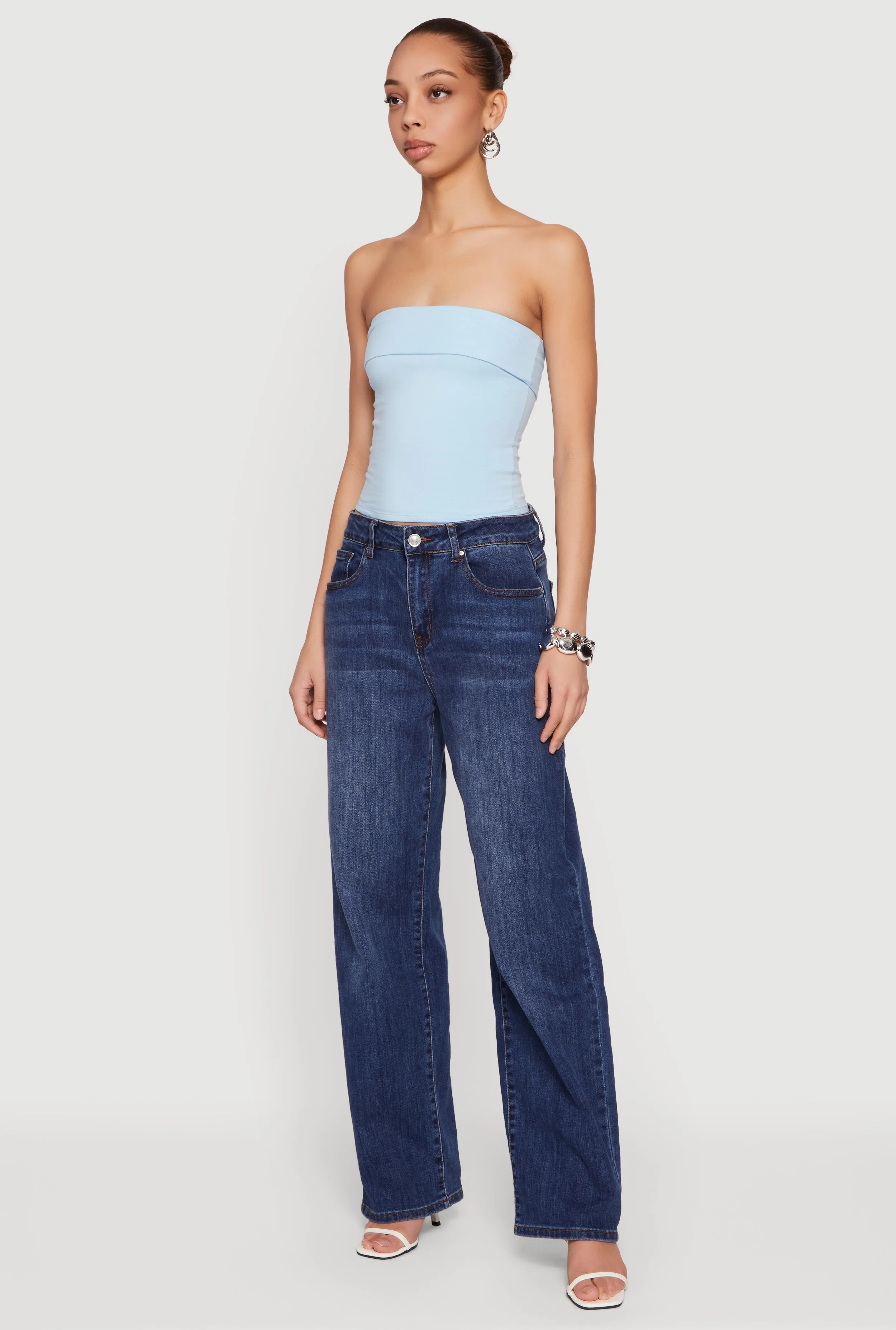 Cropped Fold Over Tube Top sold by Rainbow product image thumbnail 3