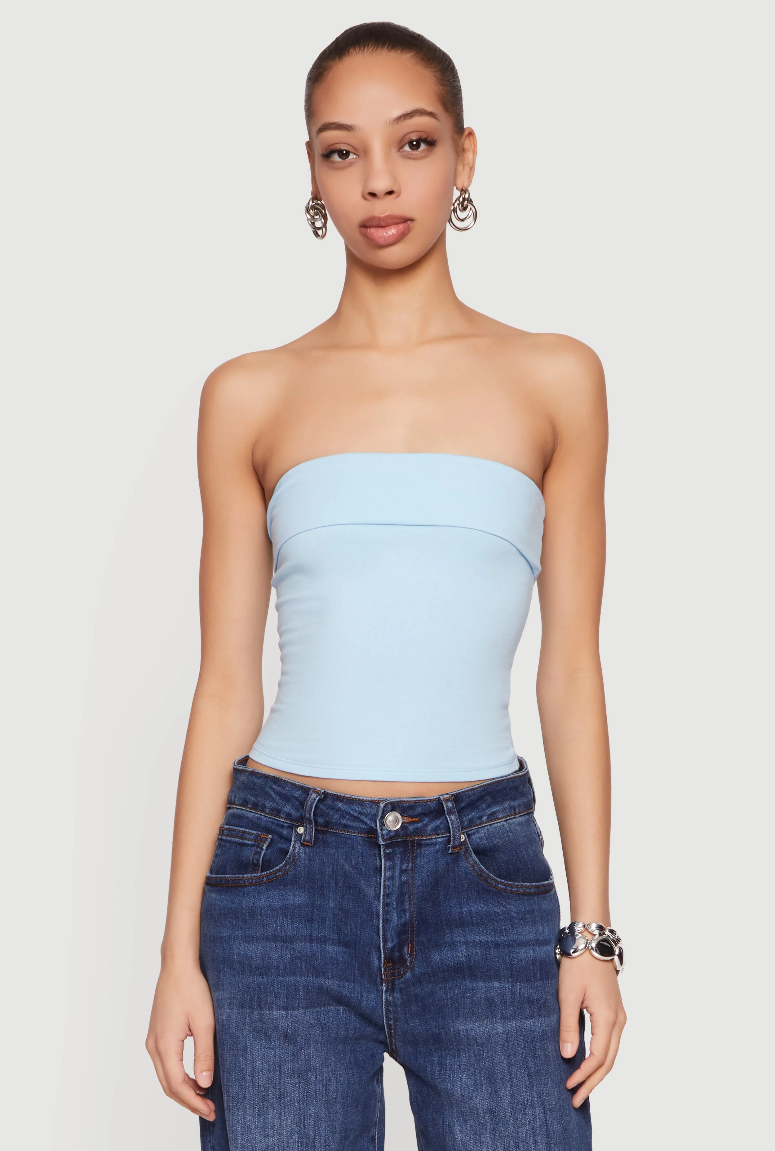 Cropped Fold Over Tube Top sold by Rainbow product image thumbnail 2