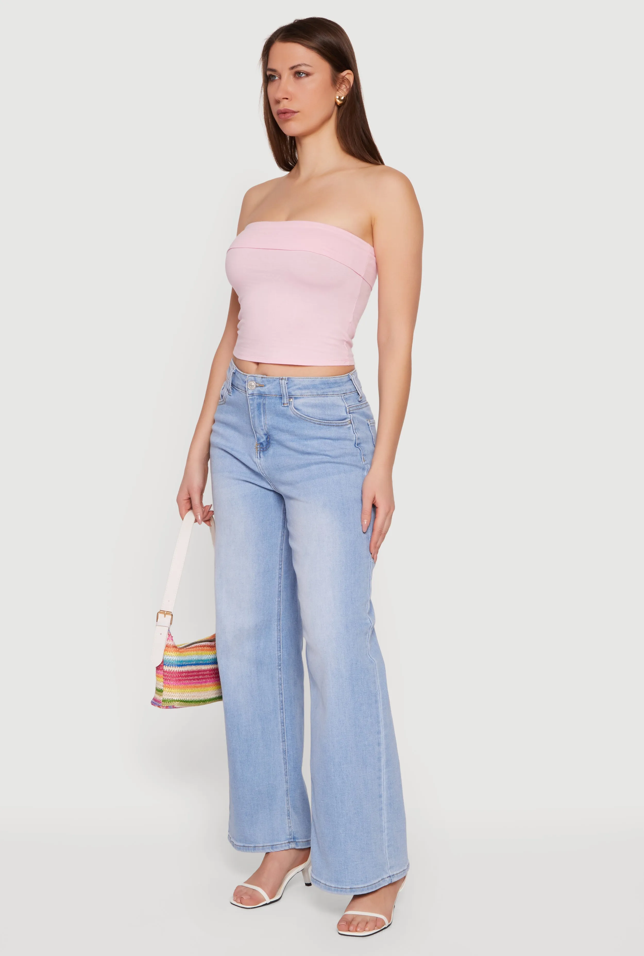 Cropped Fold Over Tube Top sold by Rainbow product image thumbnail 3