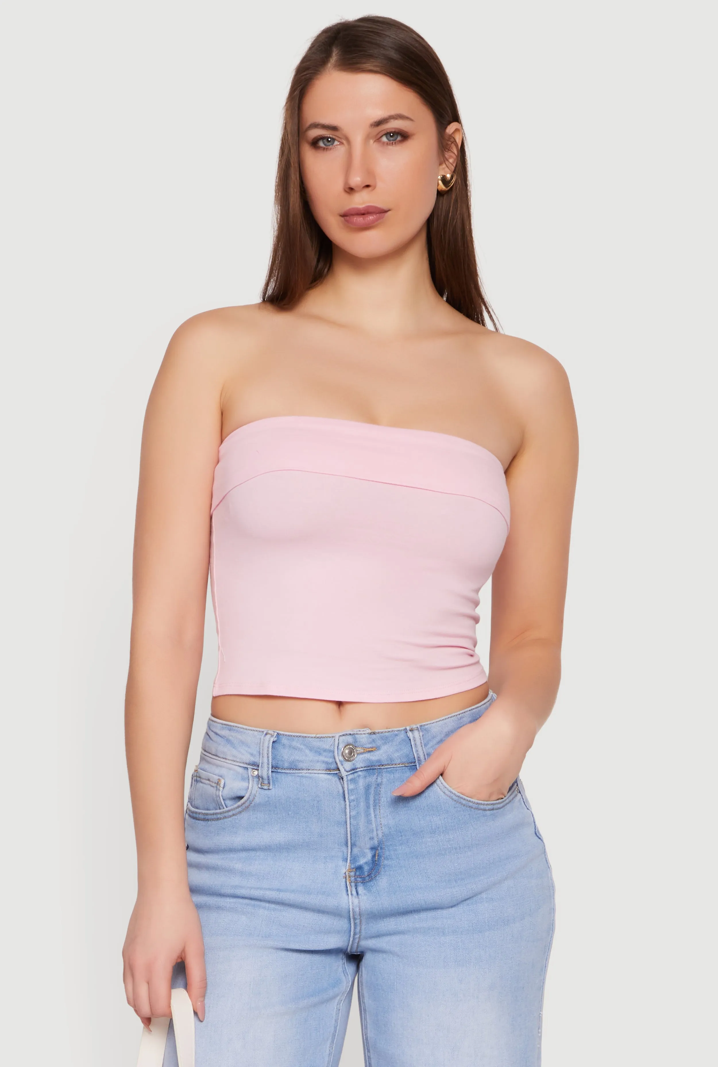 Cropped Fold Over Tube Top sold by Rainbow product image thumbnail 2