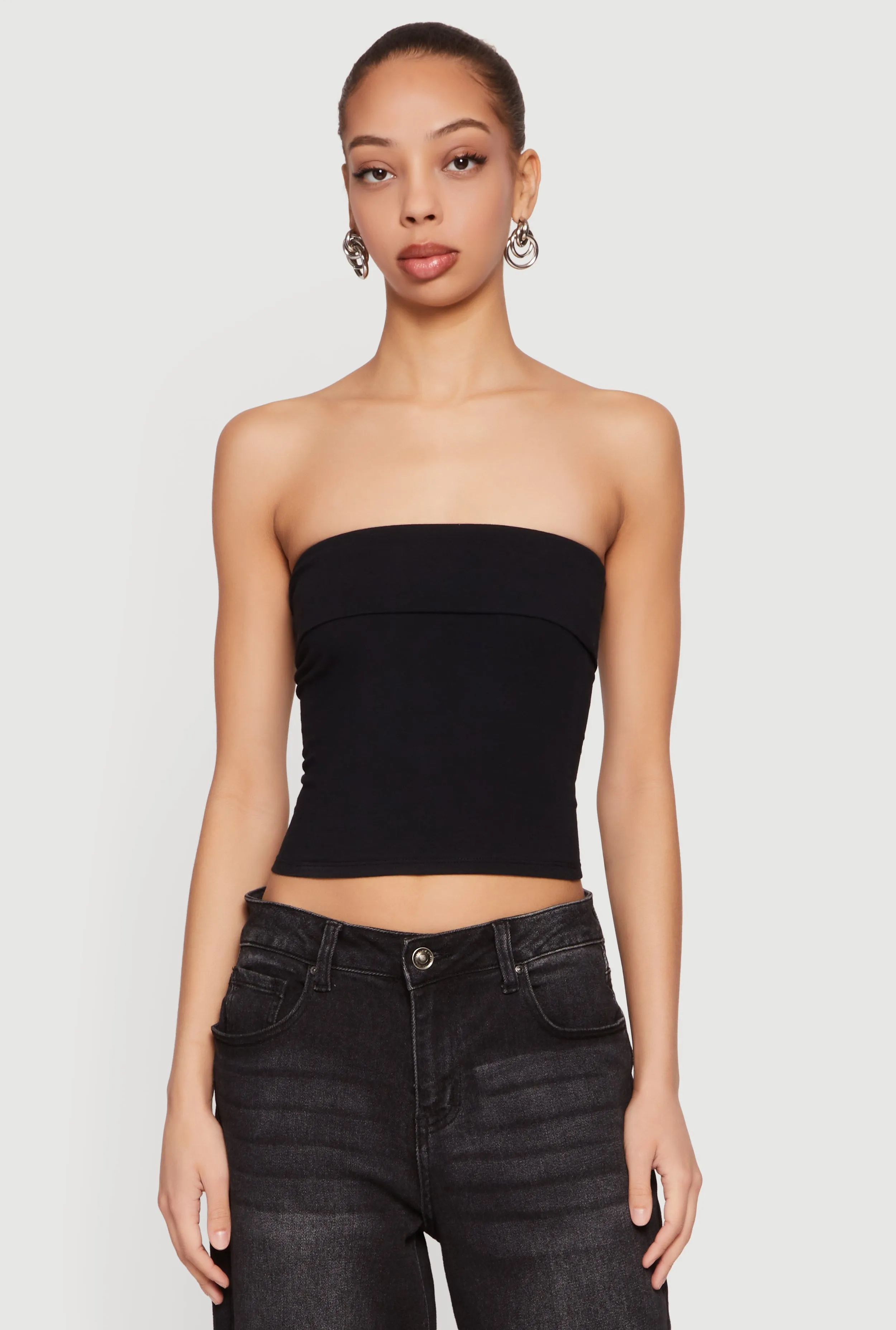 Cropped Fold Over Tube Top sold by Rainbow product image thumbnail 2