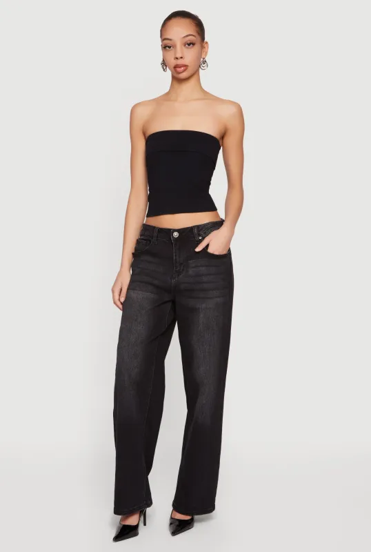 Cropped Fold Over Tube Top sold by Rainbow