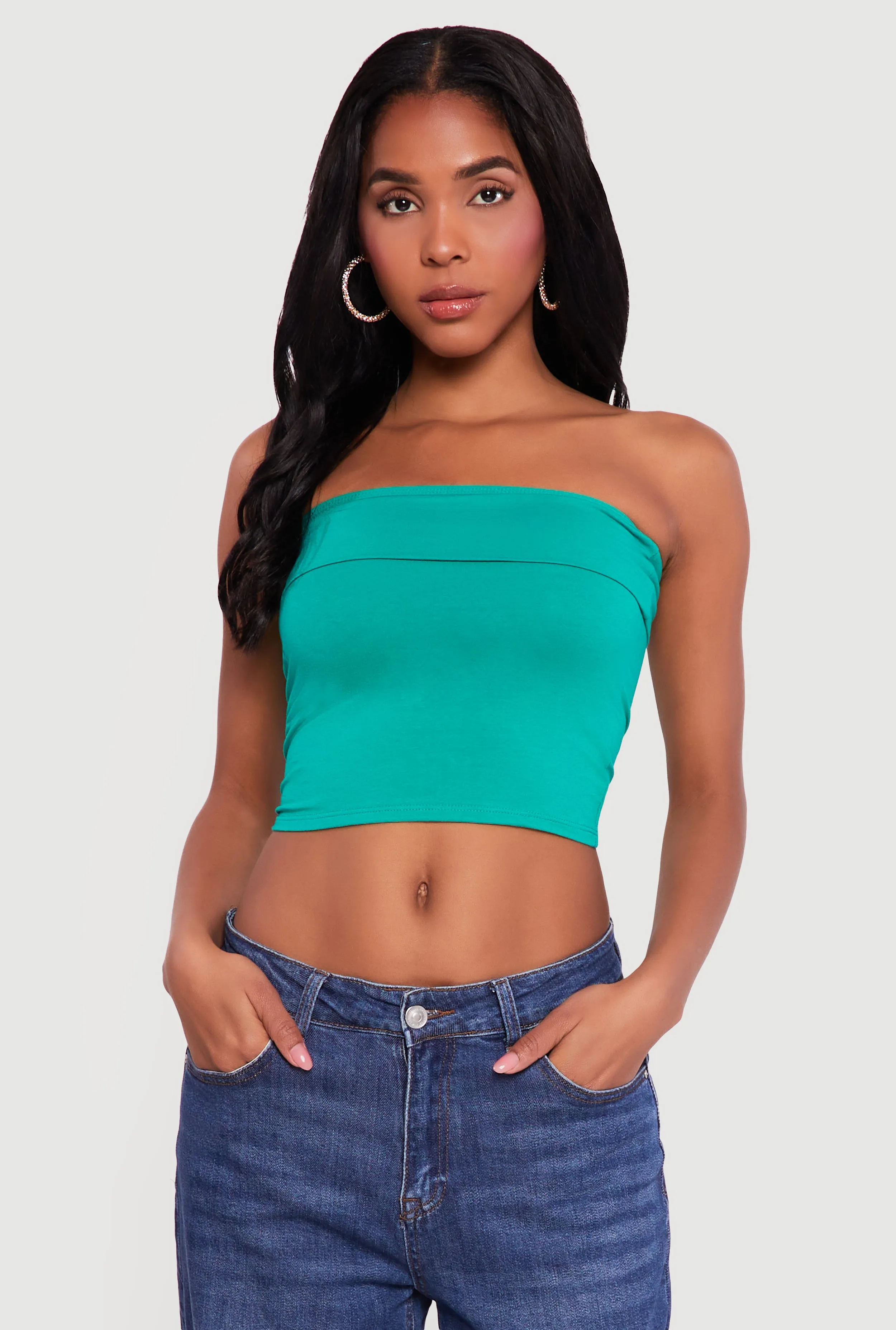 Cropped Fold Over Tube Top sold by Rainbow product image thumbnail 2