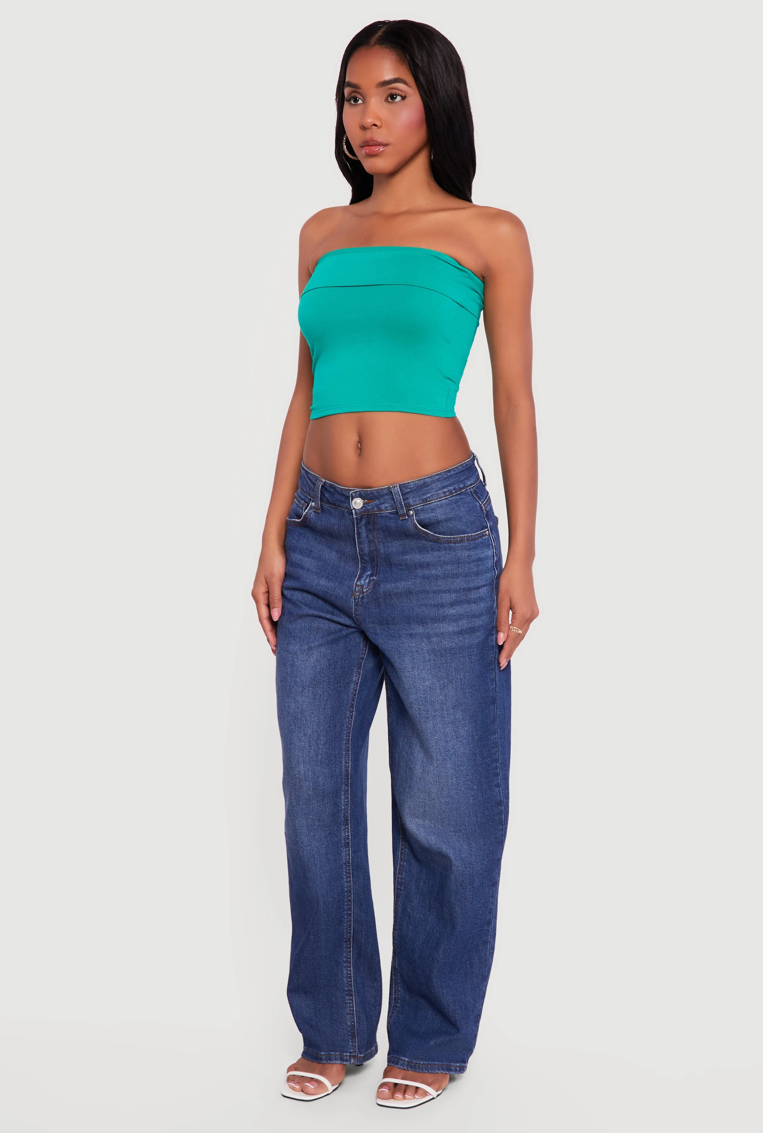 Cropped Fold Over Tube Top sold by Rainbow product image thumbnail 3