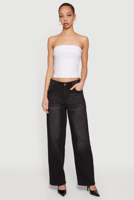 Cropped Fold Over Tube Top sold by Rainbow