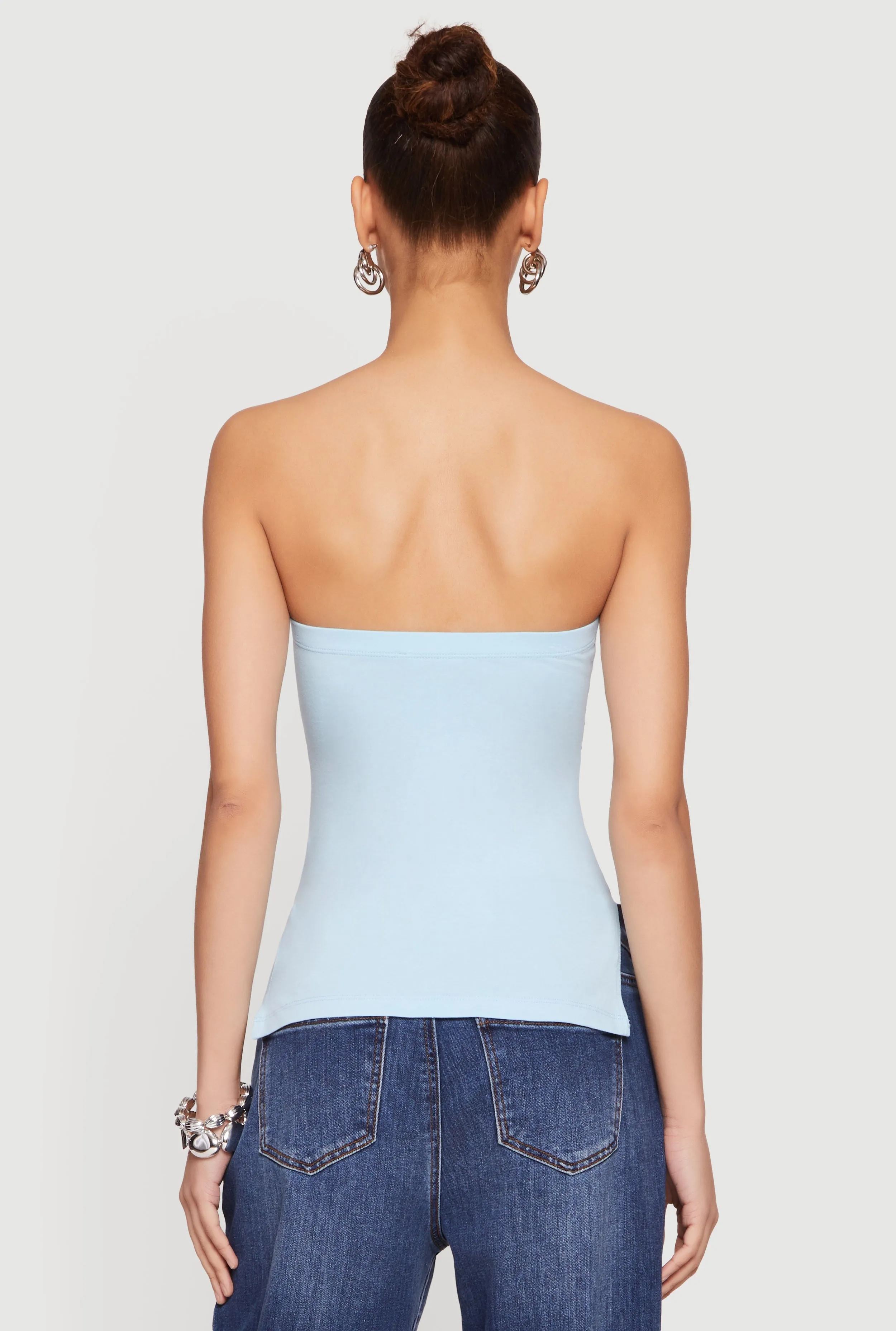 Ruched Side Tube Top with Side Slits sold by Rainbow product image thumbnail 5