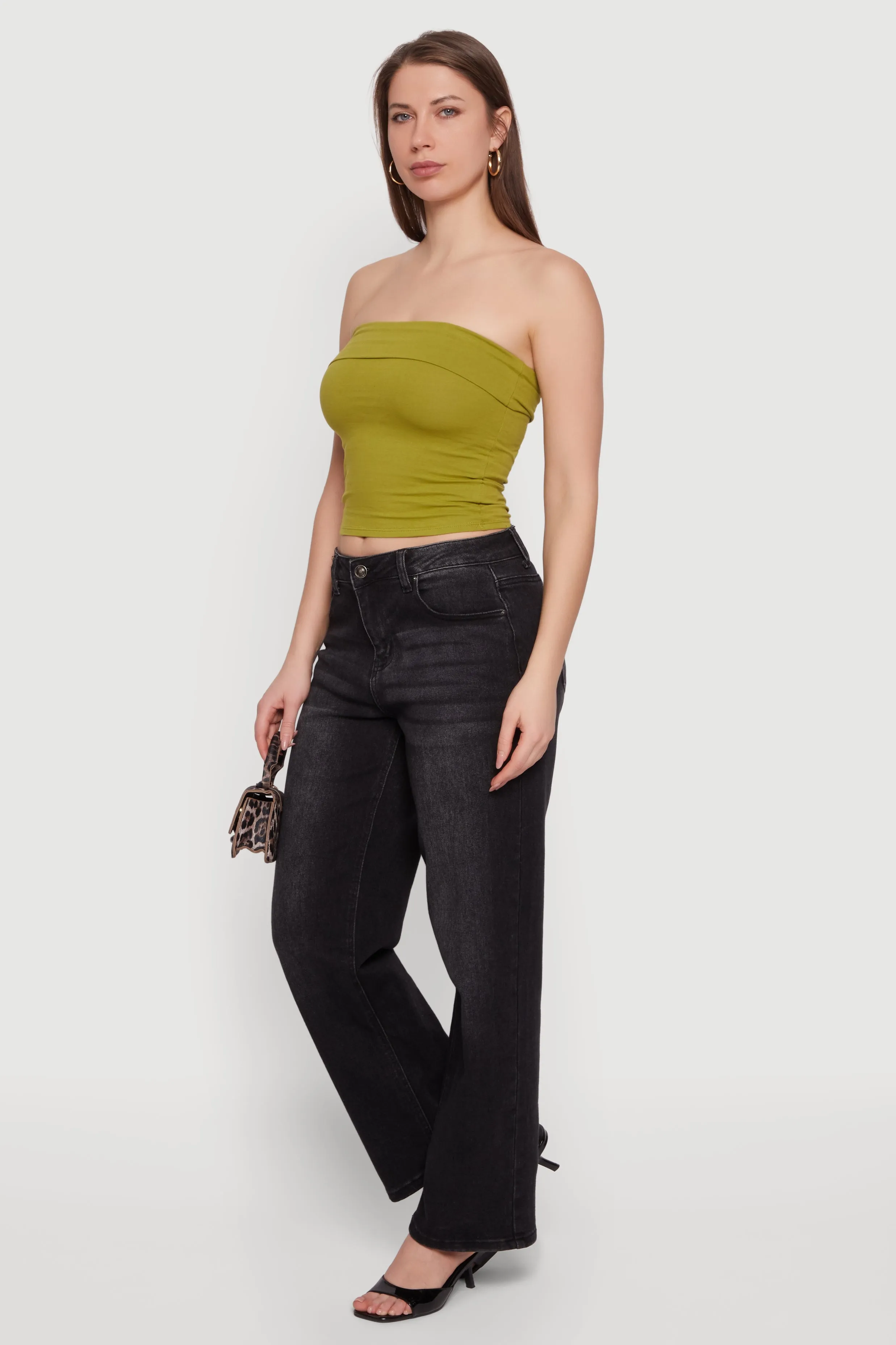 Cropped Fold Over Tube Top sold by Rainbow product image thumbnail 3