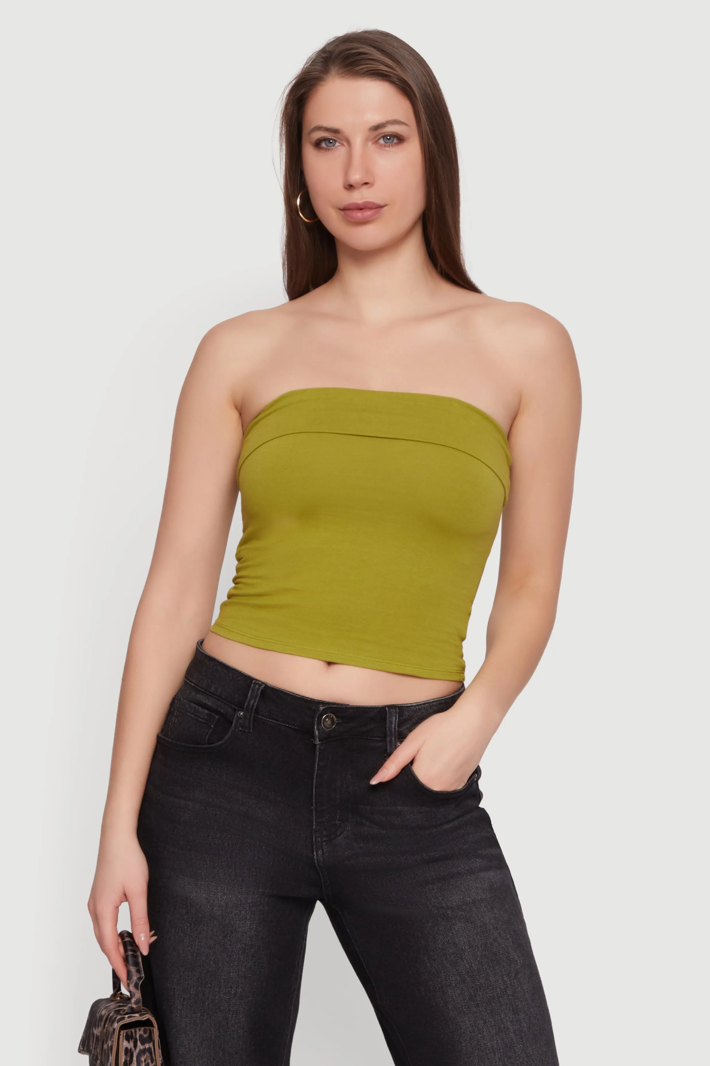 Cropped Fold Over Tube Top sold by Rainbow product image thumbnail 2