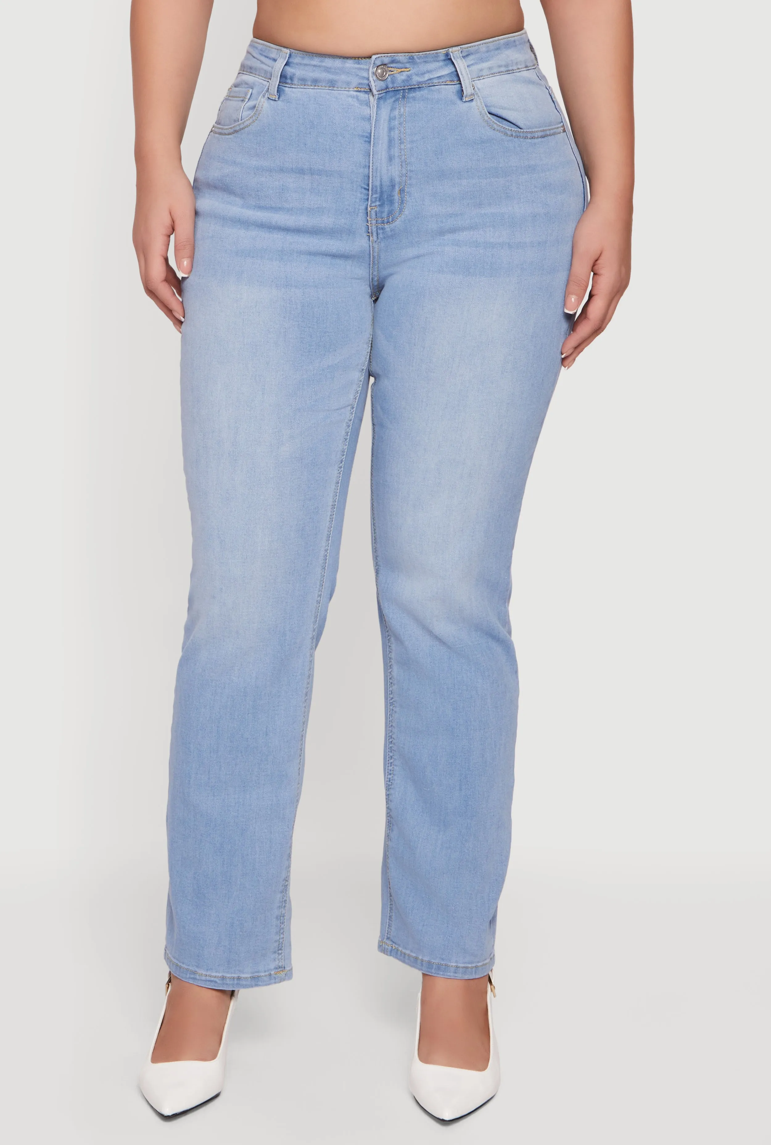 Plus Size Wax Whiskered Straight Leg Jeans sold by Rainbow product image thumbnail 3