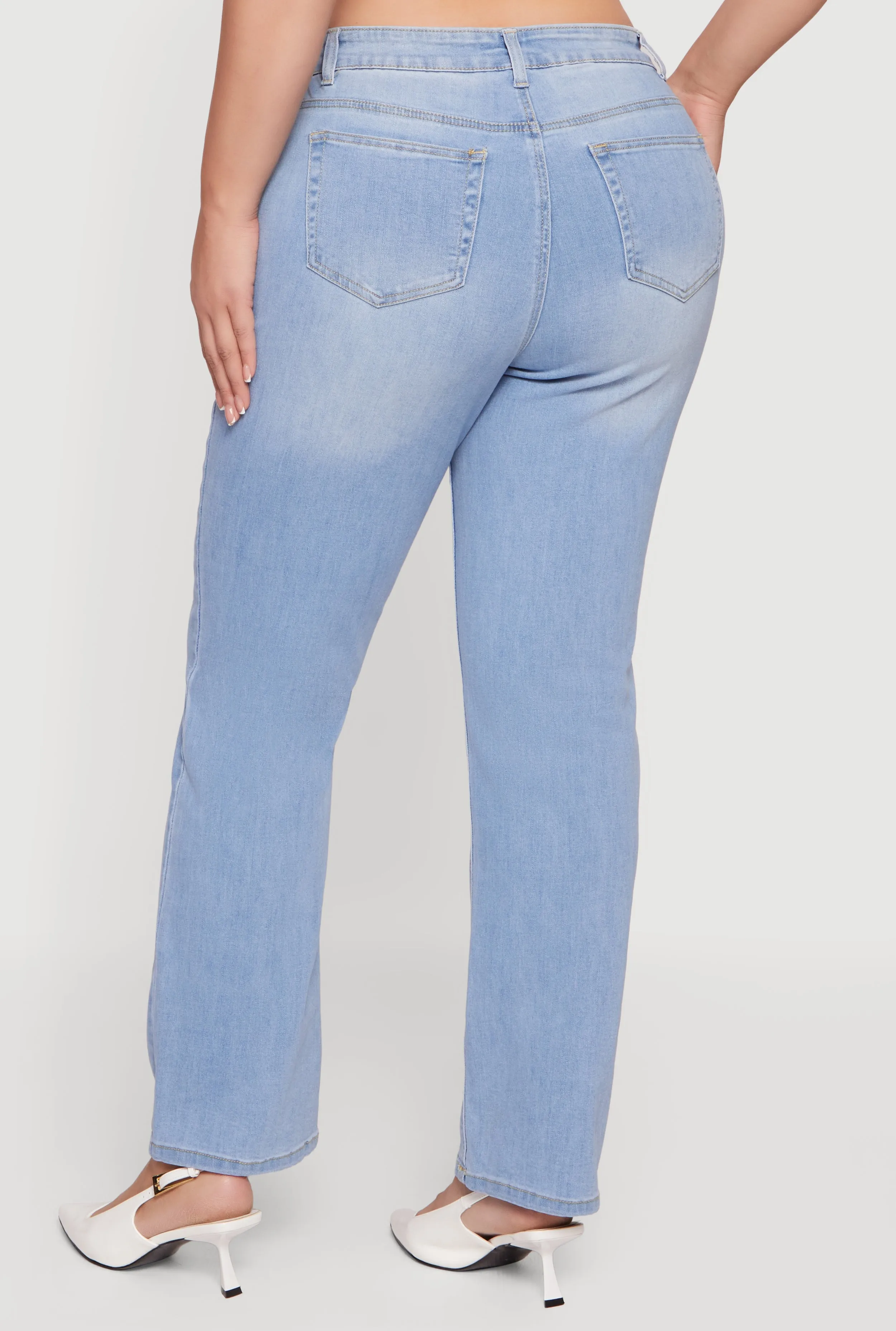 Plus Size Wax Whiskered Straight Leg Jeans sold by Rainbow product image thumbnail 5