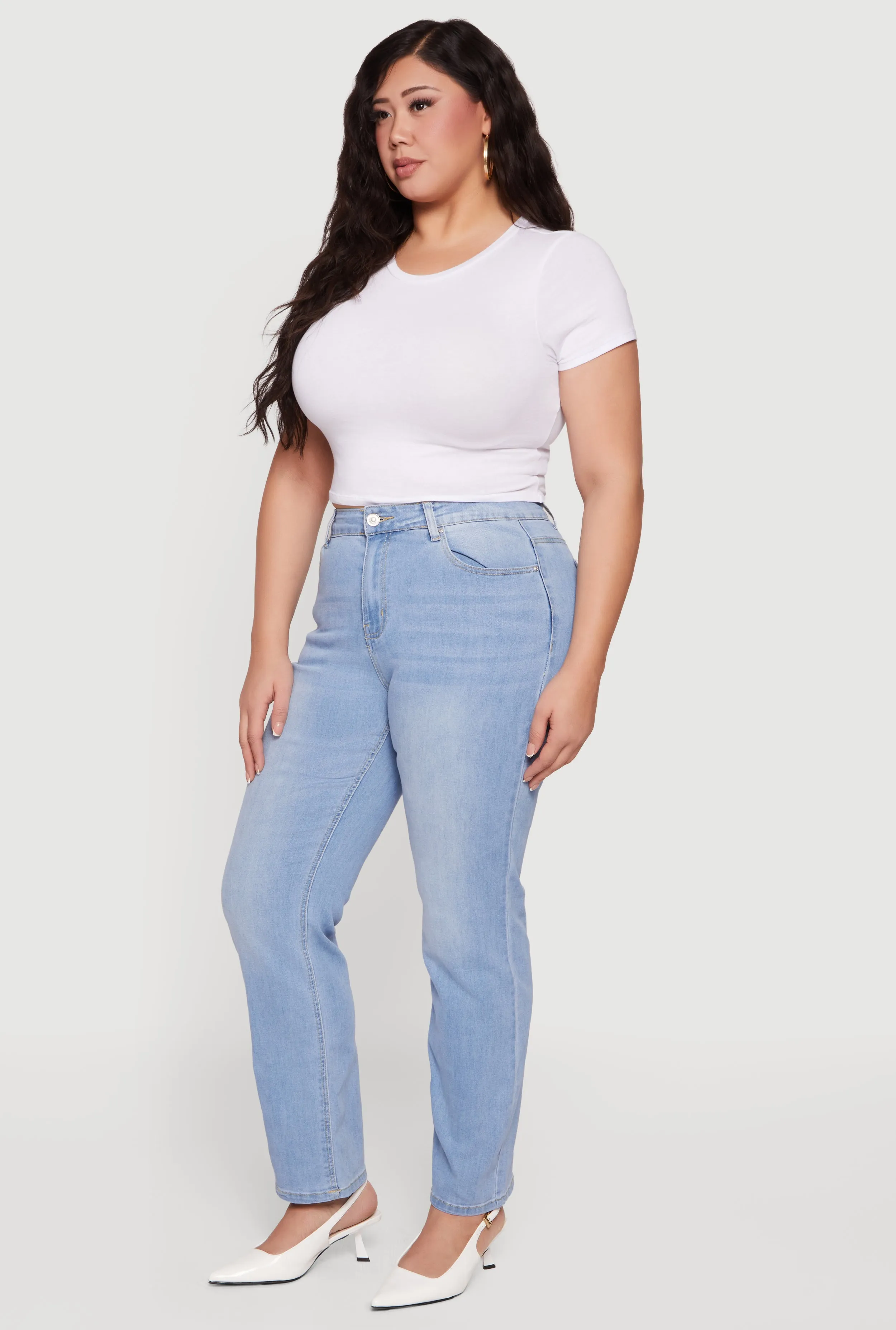 Plus Size Wax Whiskered Straight Leg Jeans sold by Rainbow product image thumbnail 2