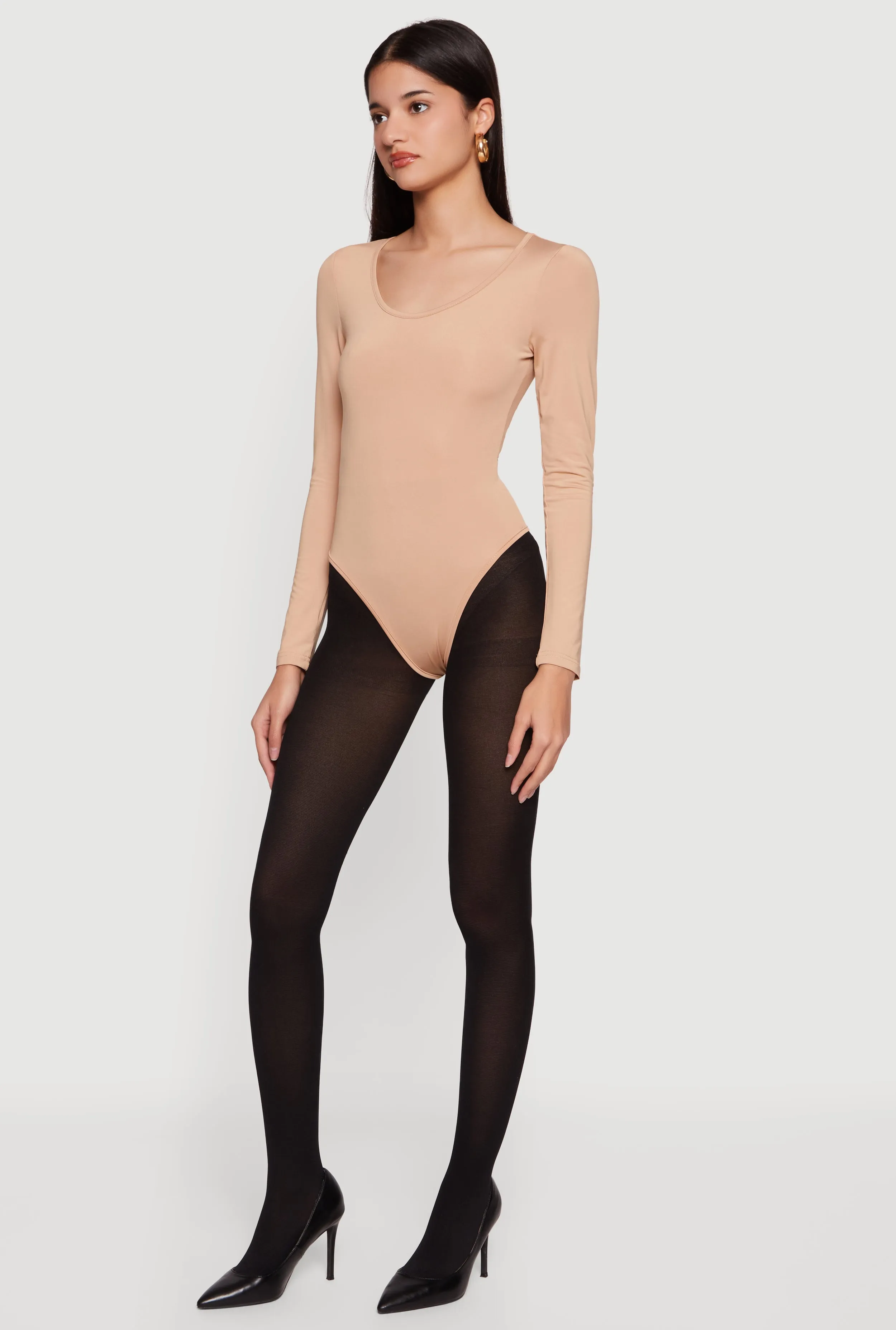 Basic Long Sleeve Scoop Neck Bodysuit sold by Rainbow product image thumbnail 3