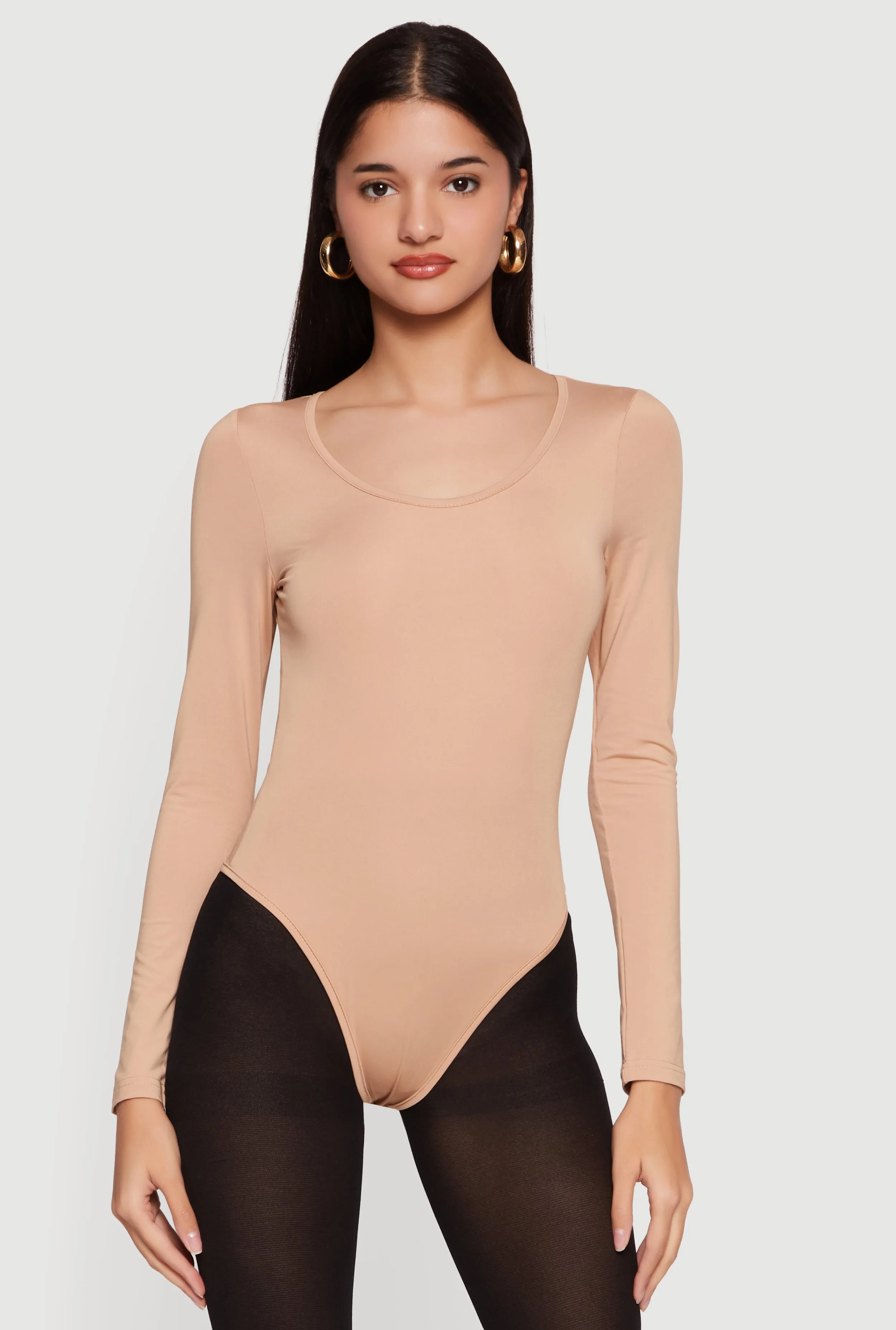 Basic Long Sleeve Scoop Neck Bodysuit sold by Rainbow