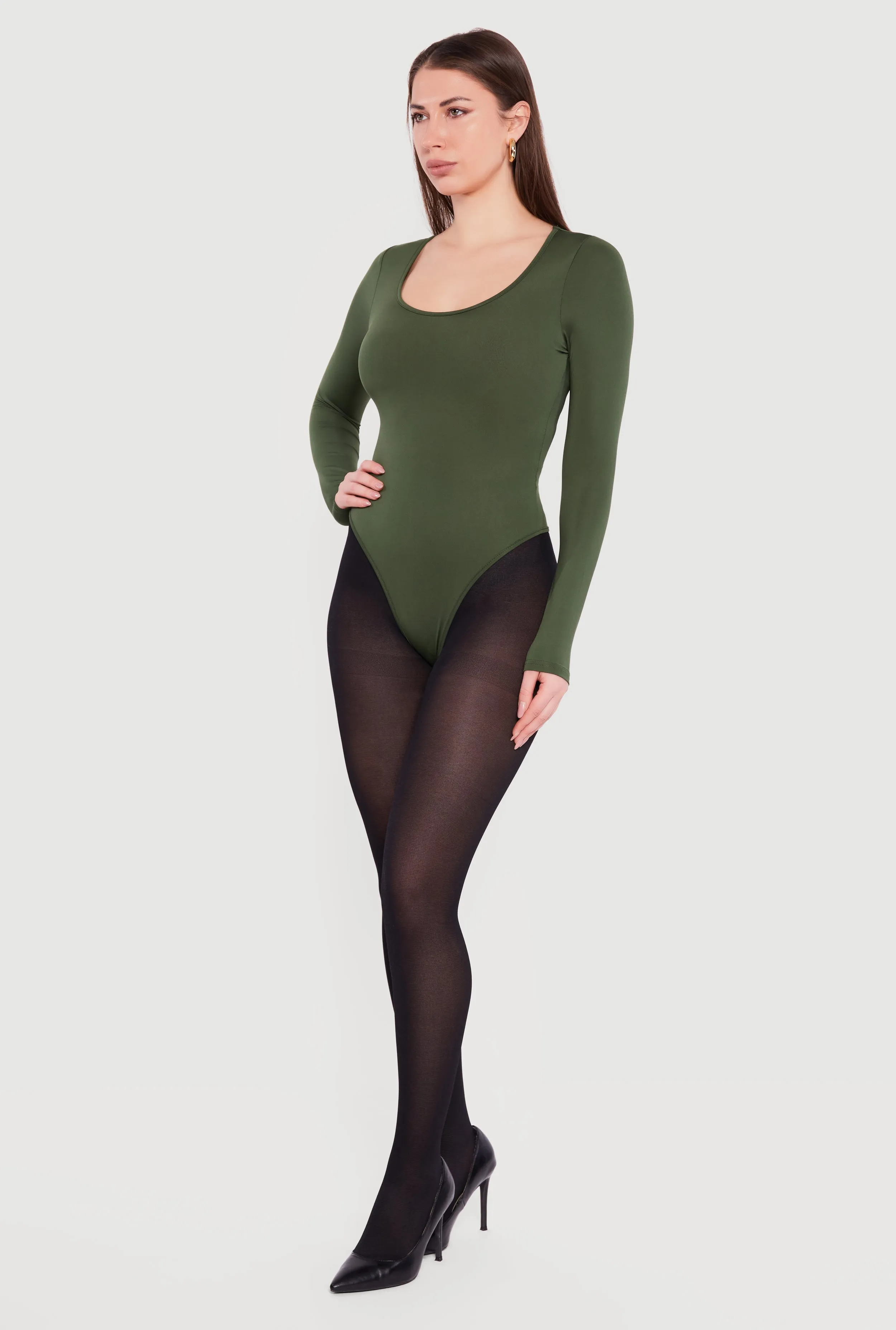 Basic Long Sleeve Scoop Neck Bodysuit sold by Rainbow product image thumbnail 3