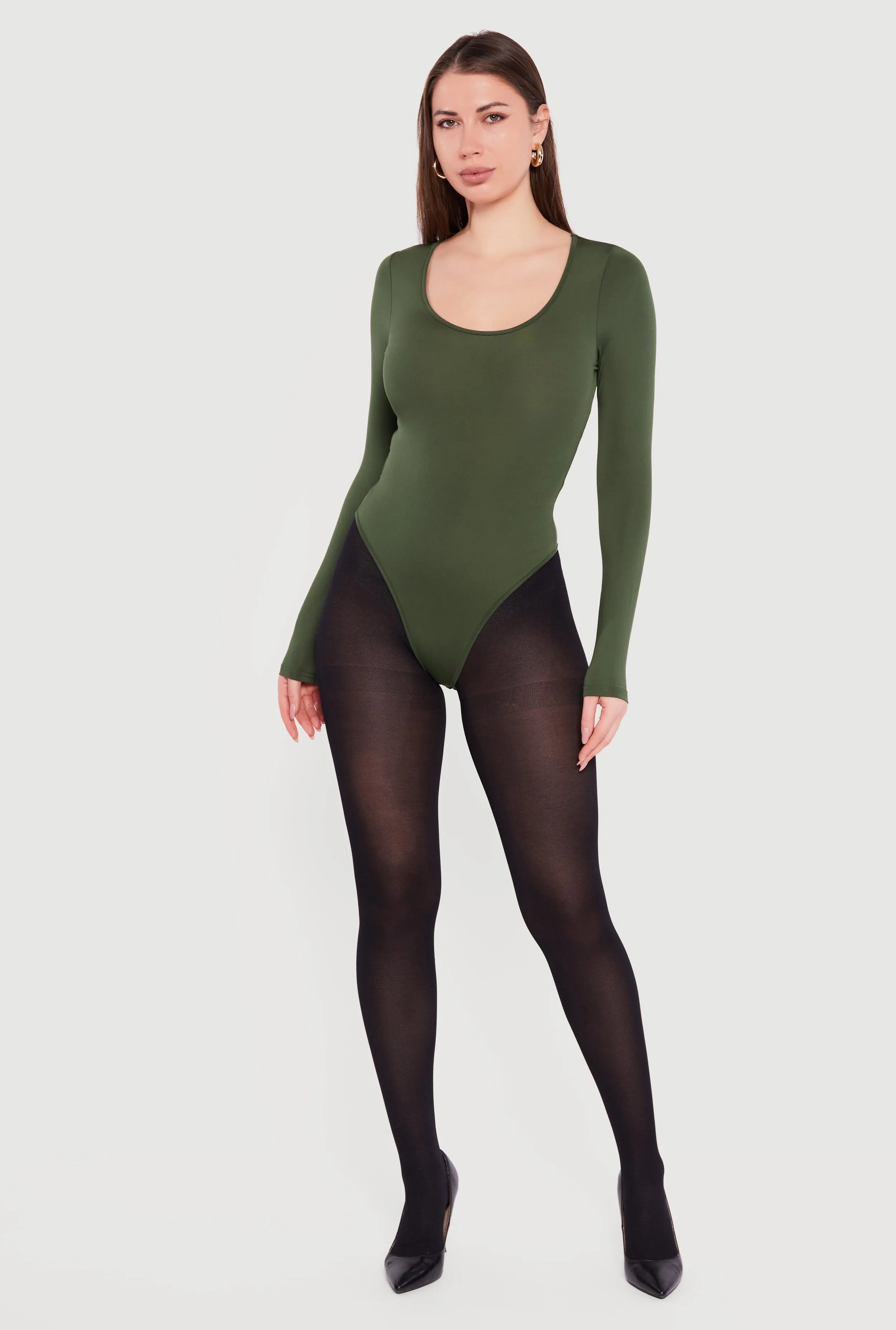 Basic Long Sleeve Scoop Neck Bodysuit sold by Rainbow product image thumbnail 2