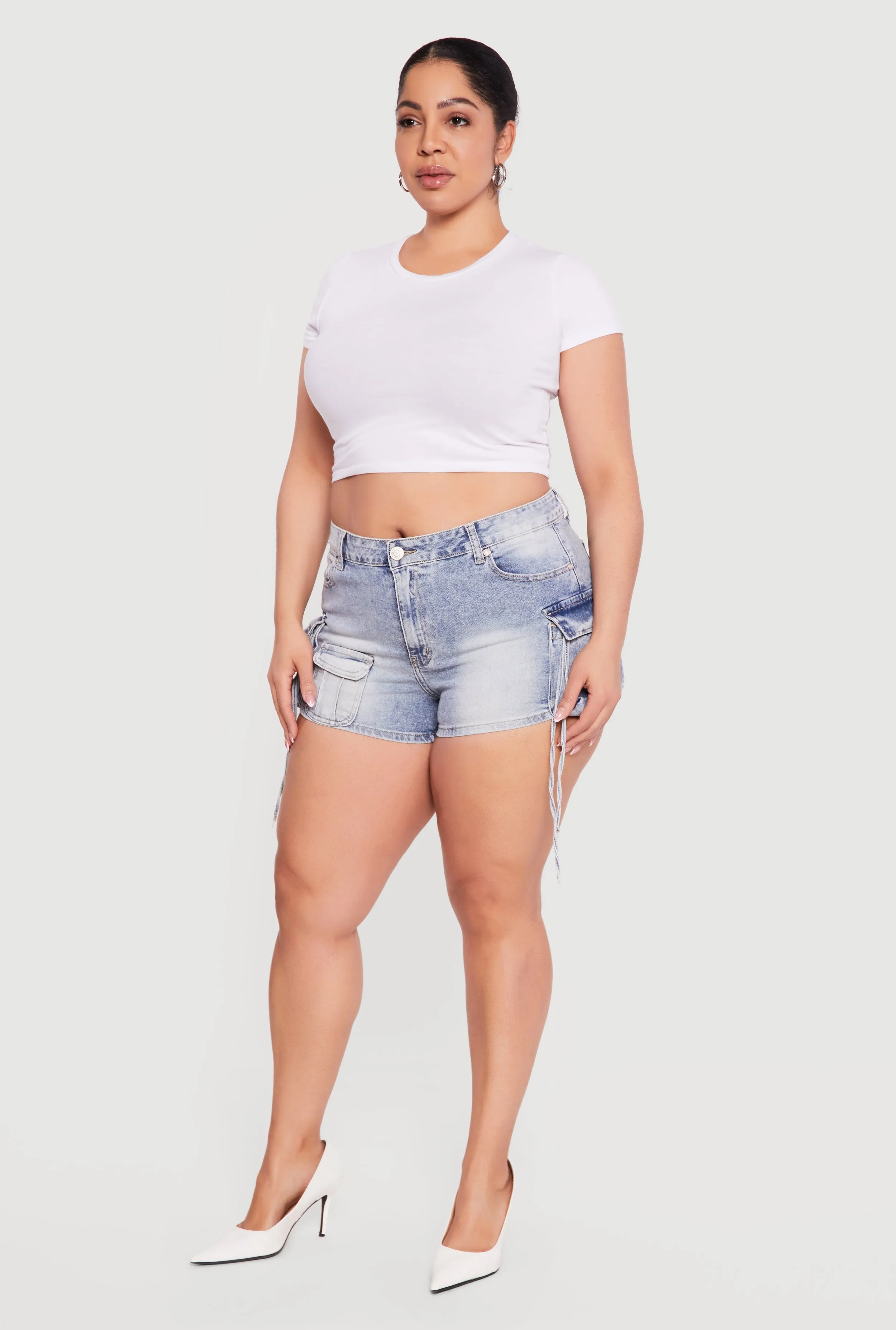 Plus Size VIP Denim Utility Shorts sold by Rainbow product image thumbnail 2