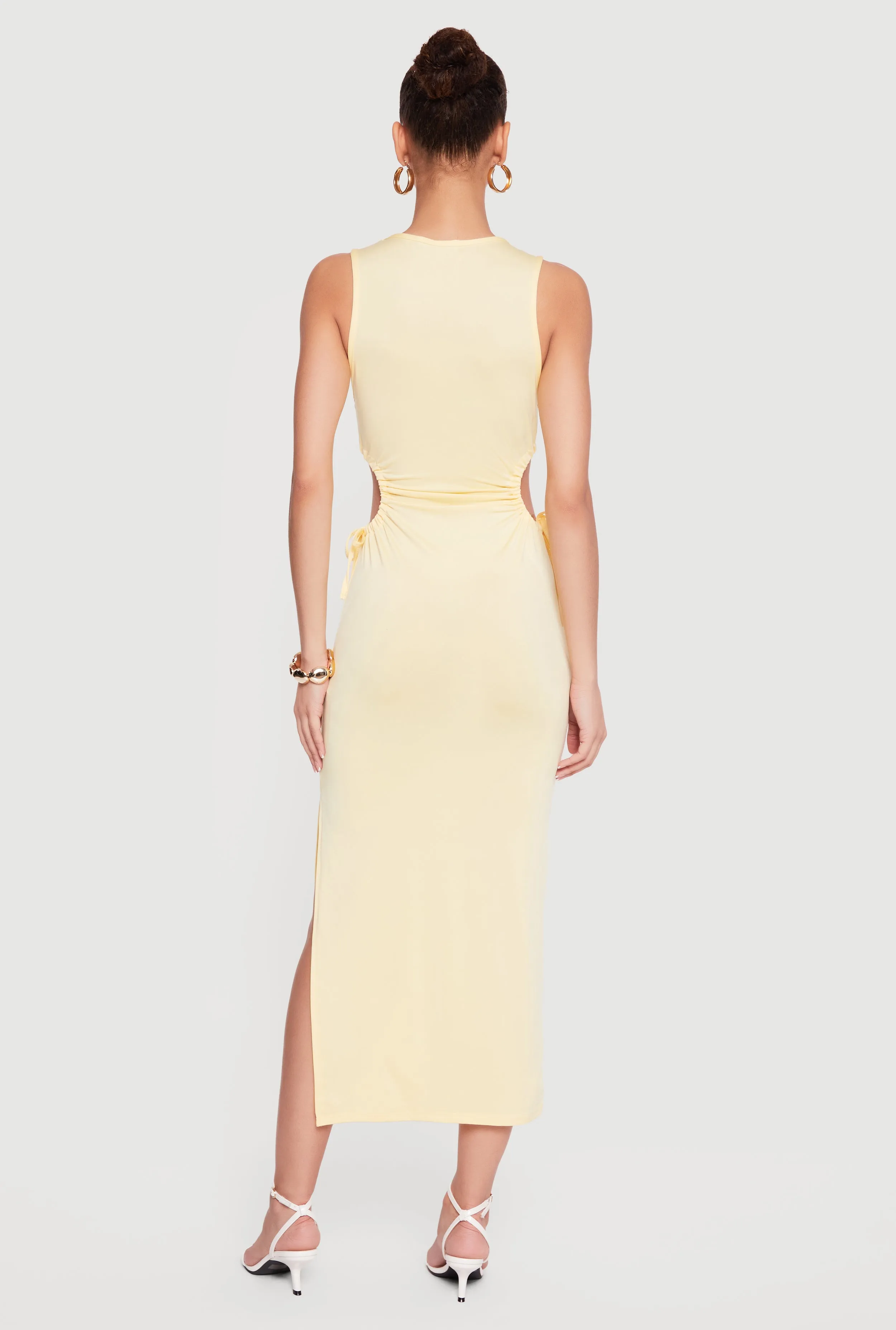 Side Tie Side Slit Tank Midi Dress sold by Rainbow product image thumbnail 3