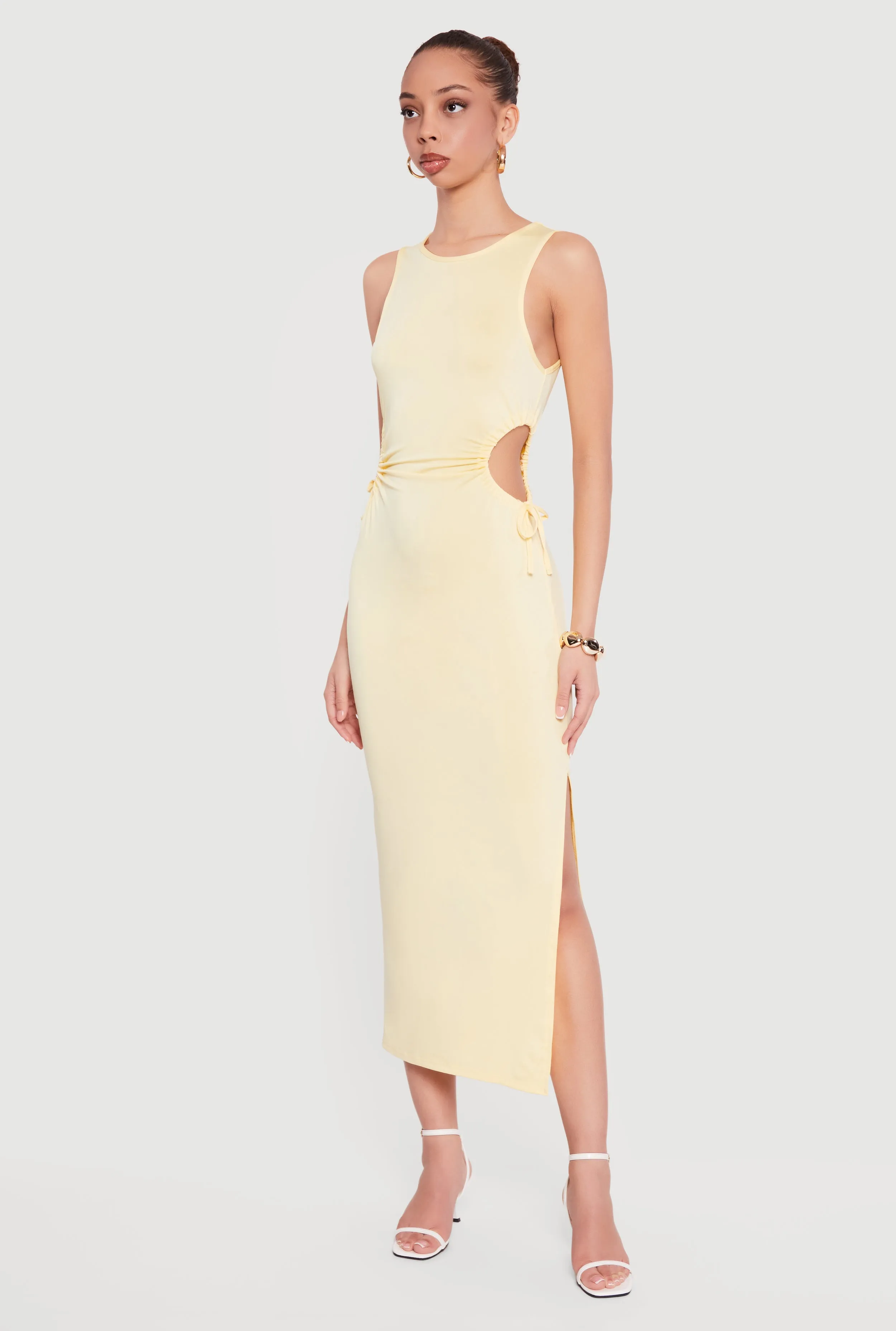 Side Tie Side Slit Tank Midi Dress sold by Rainbow product image thumbnail 2