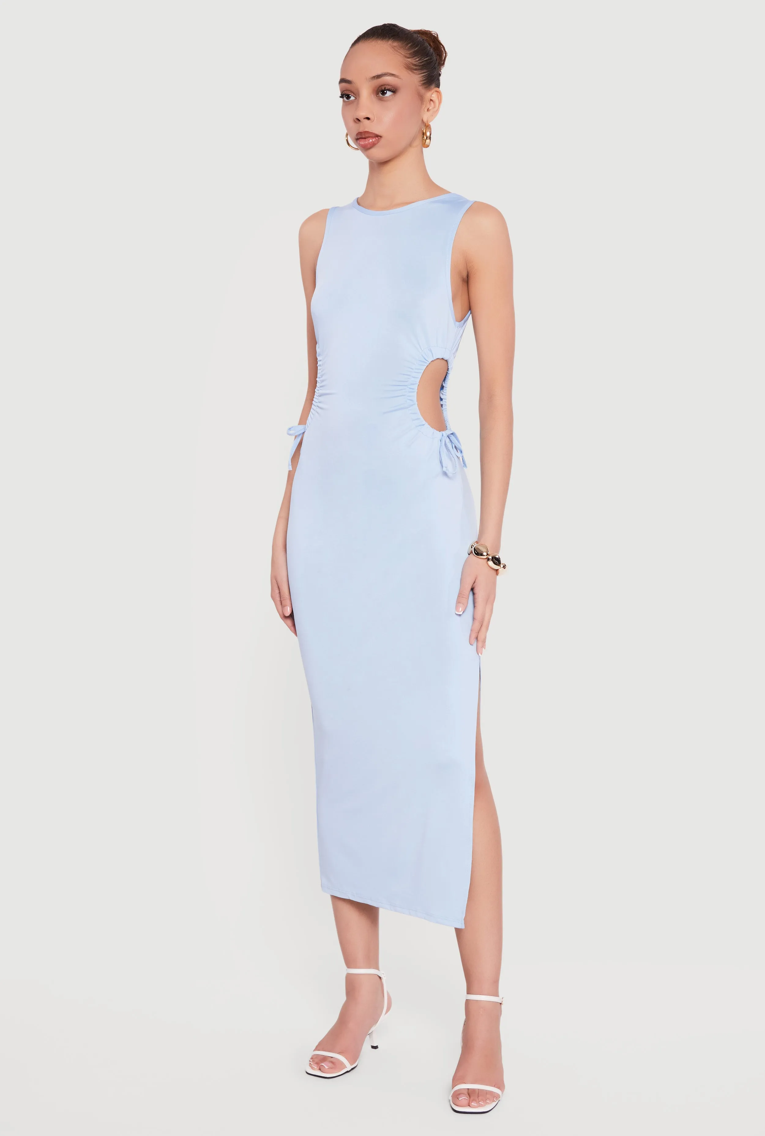 Side Tie Side Slit Tank Midi Dress sold by Rainbow product image thumbnail 2