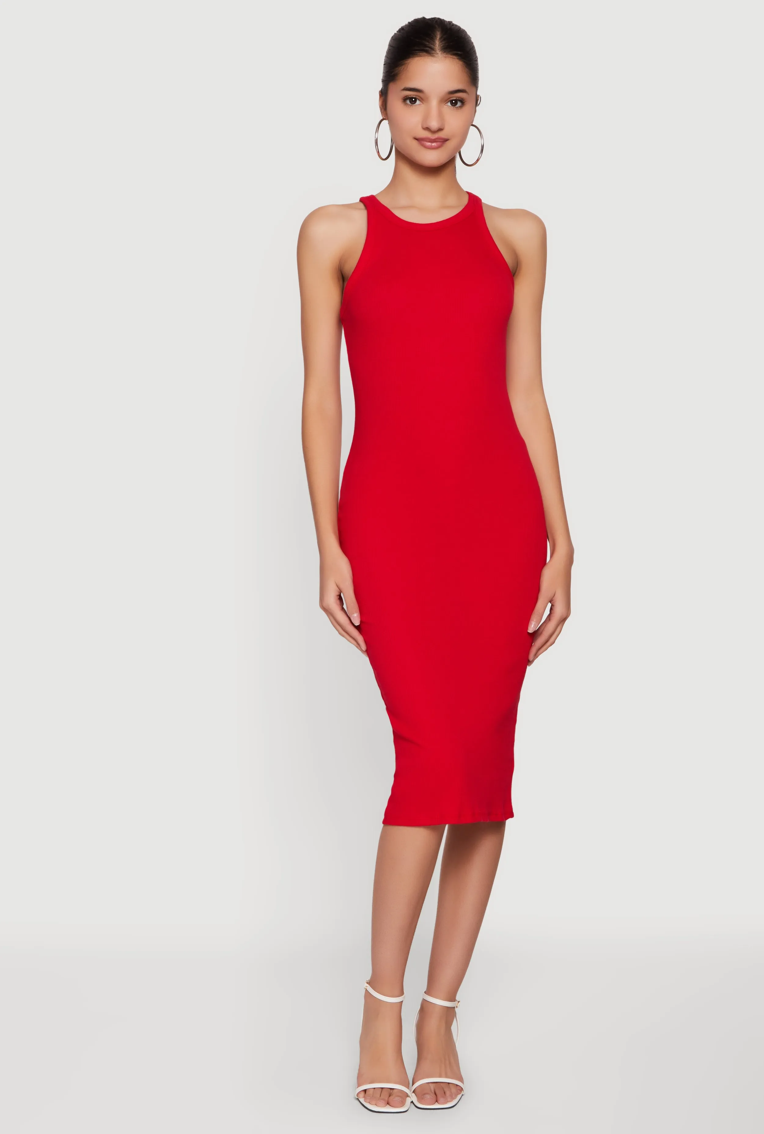 Rib Knit Racerback Tank Midi Dress sold by Rainbow