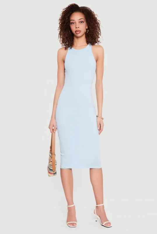 Rib Knit Racerback Tank Midi Dress sold by Rainbow