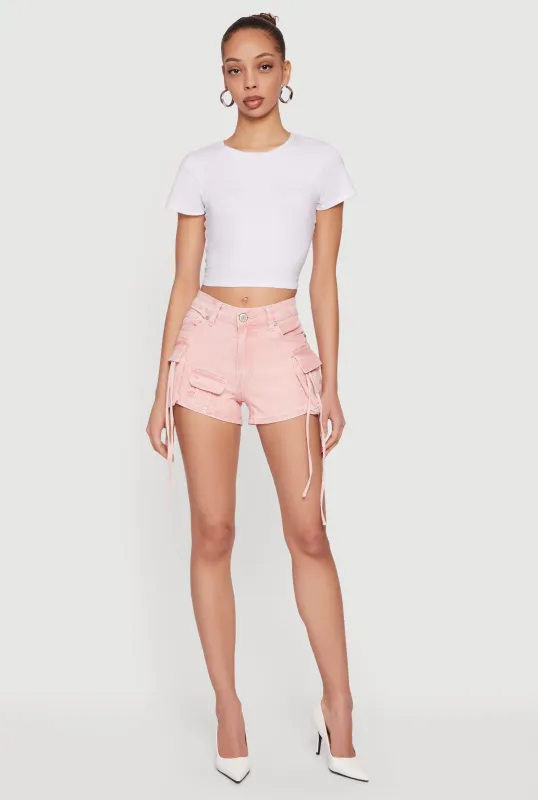 VIP Acid Wash Denim Cargo Shorts sold by Rainbow