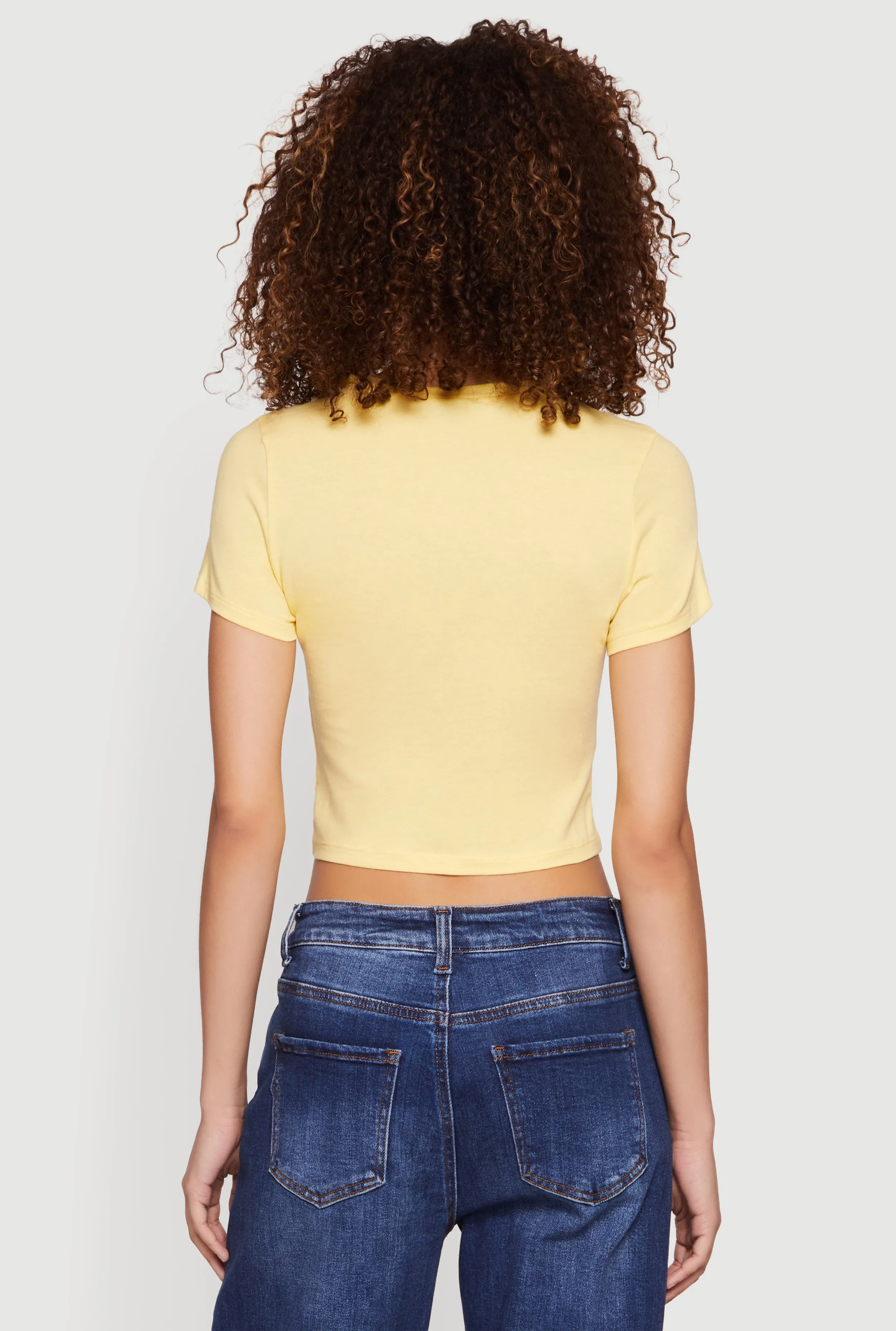 Basic Short Sleeve Cropped Tee sold by Rainbow product image thumbnail 5