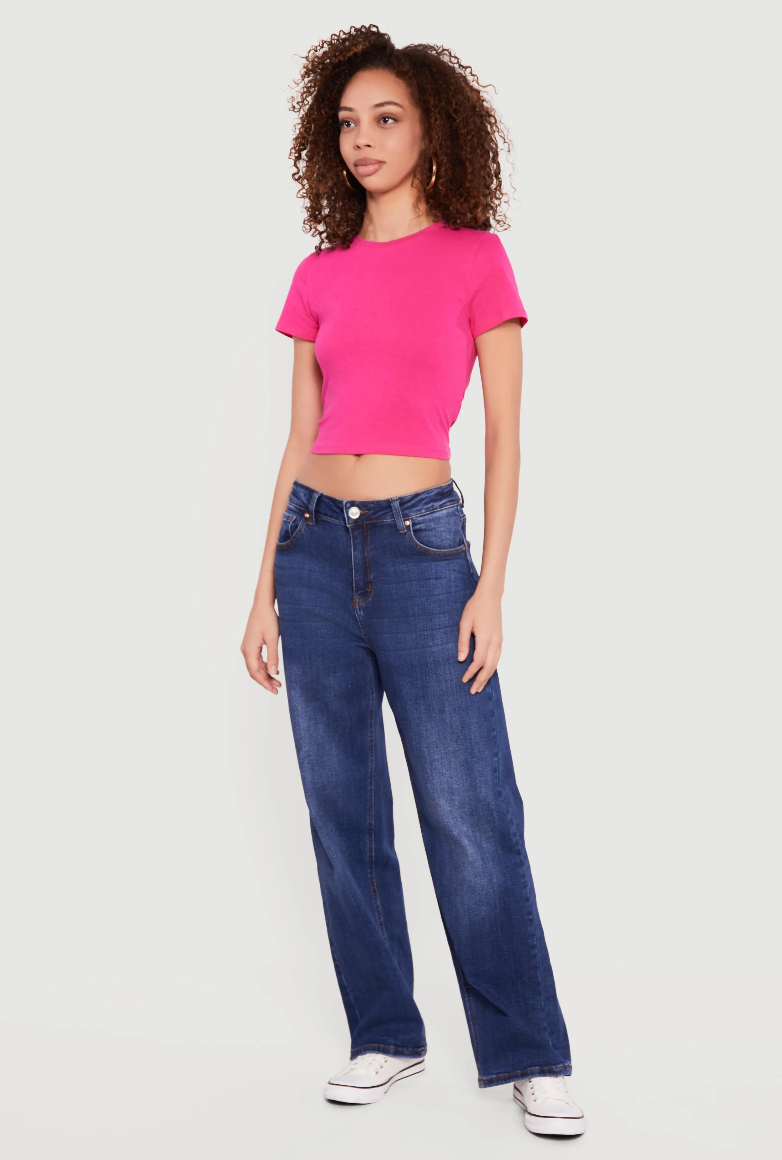 Basic Short Sleeve Cropped Tee sold by Rainbow product image thumbnail 3