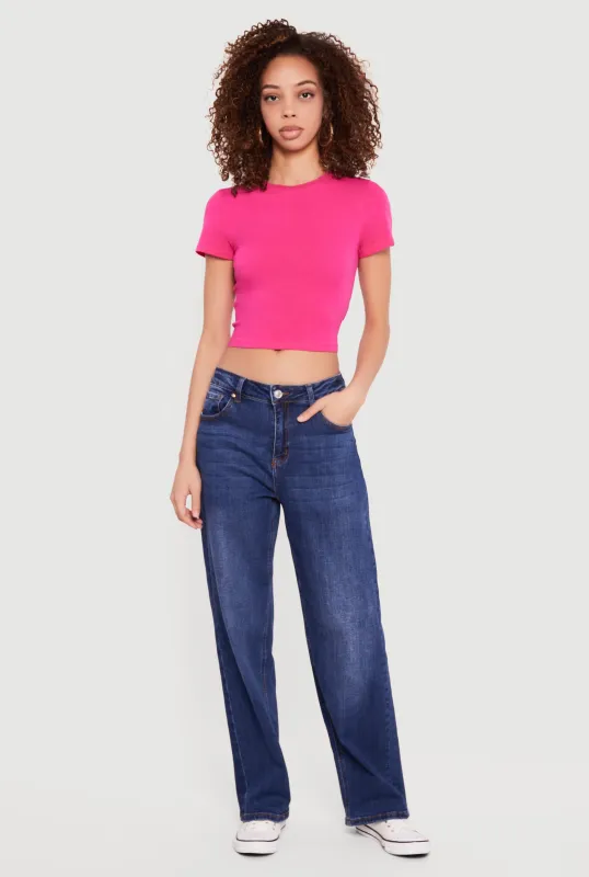 Basic Short Sleeve Cropped Tee sold by Rainbow