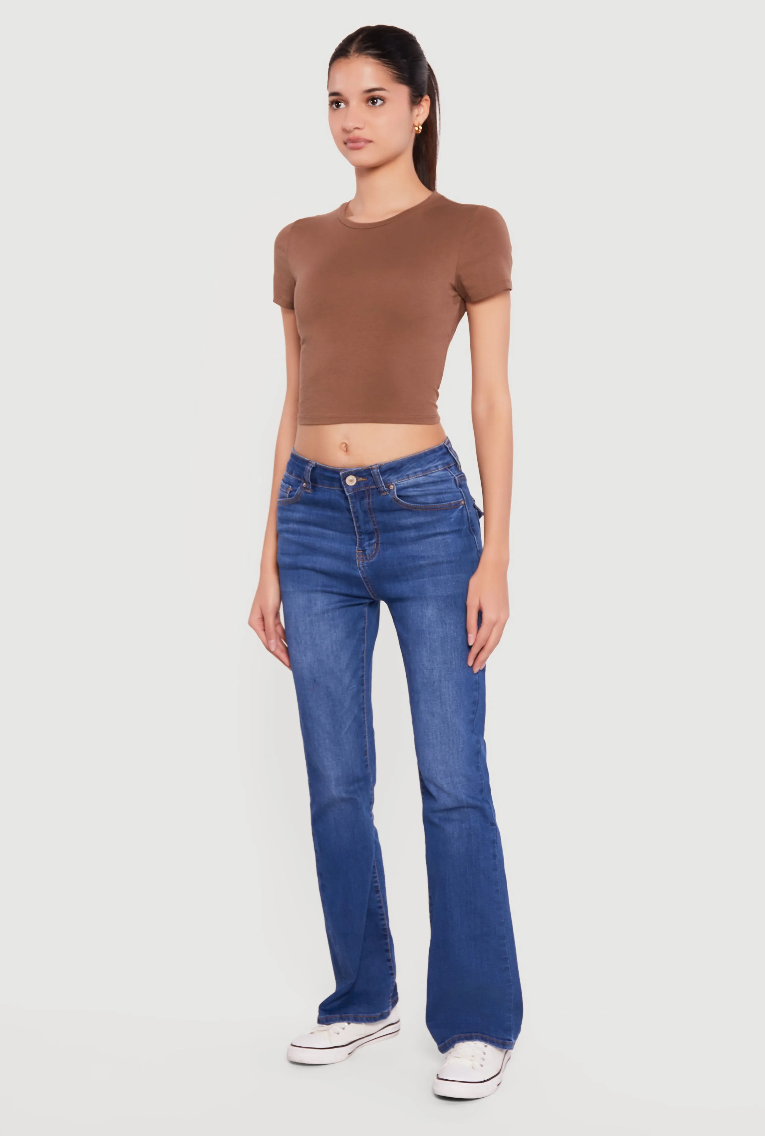 Basic Short Sleeve Cropped Tee sold by Rainbow product image thumbnail 3