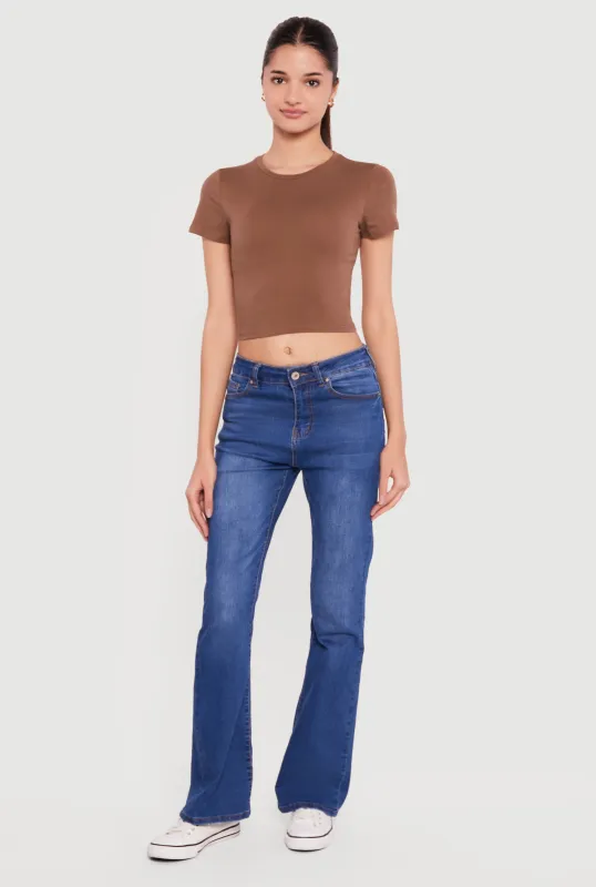 Basic Short Sleeve Cropped Tee sold by Rainbow