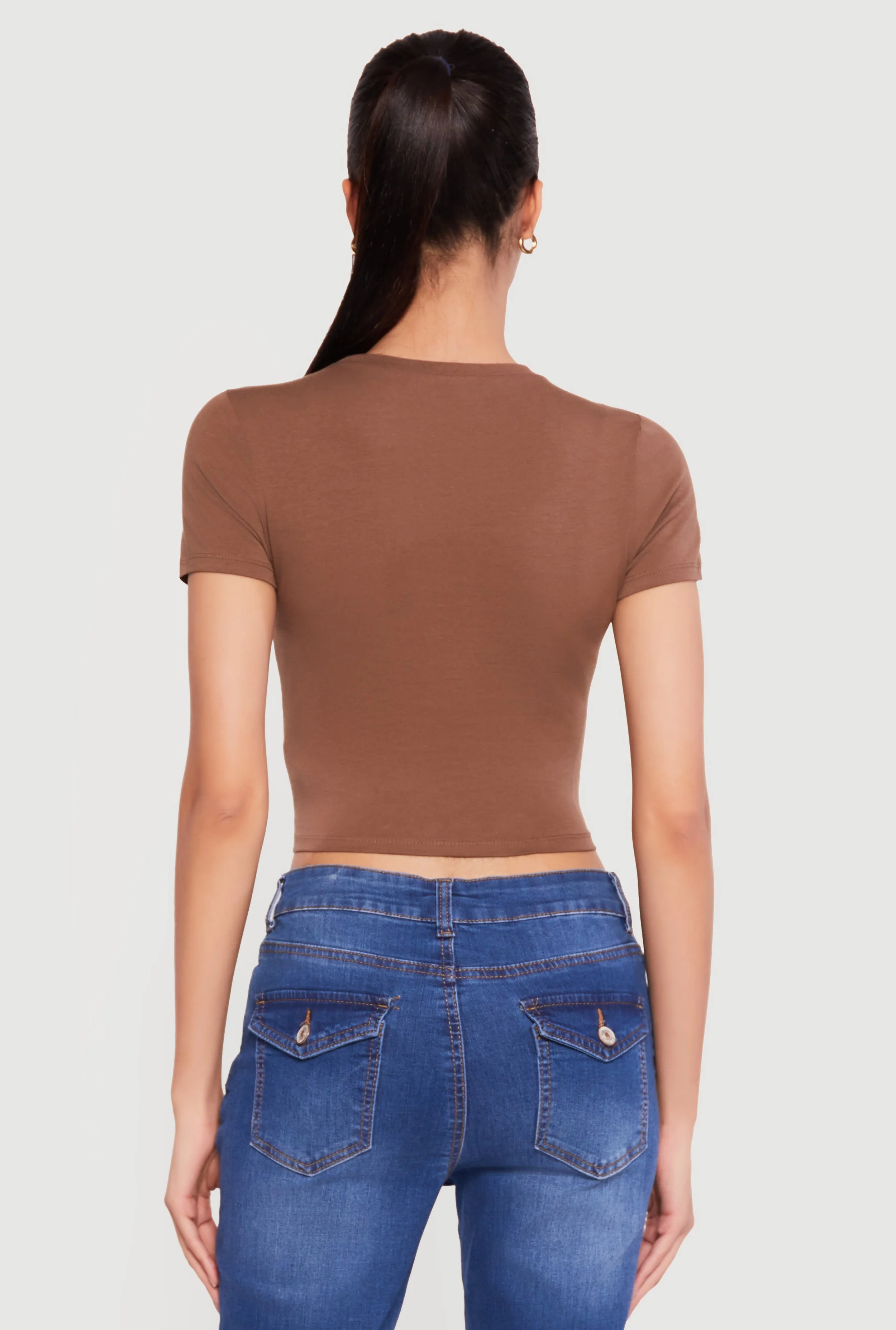 Basic Short Sleeve Cropped Tee sold by Rainbow product image thumbnail 5