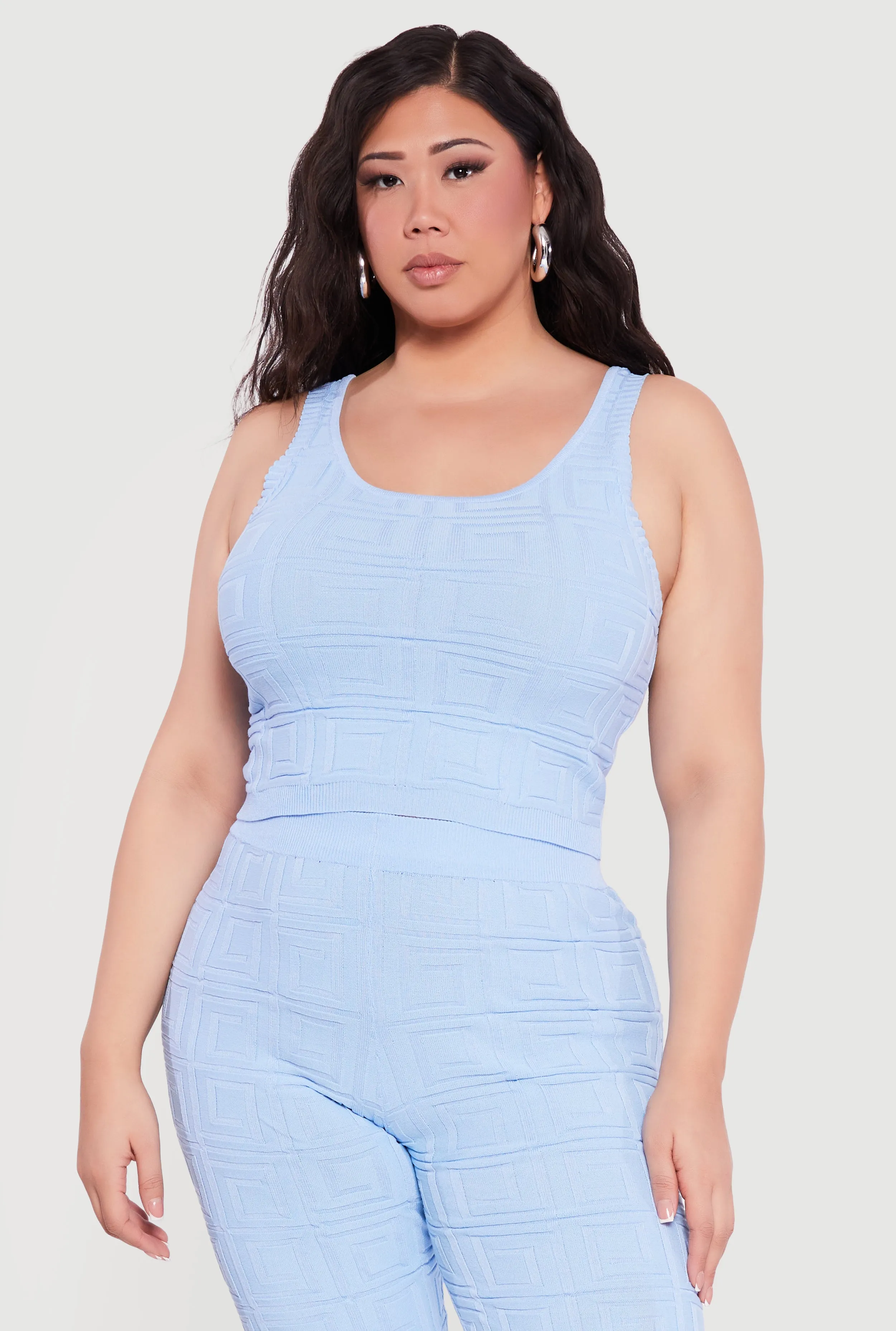 Plus Size Greek Key Knit Sleeveless Top sold by Rainbow