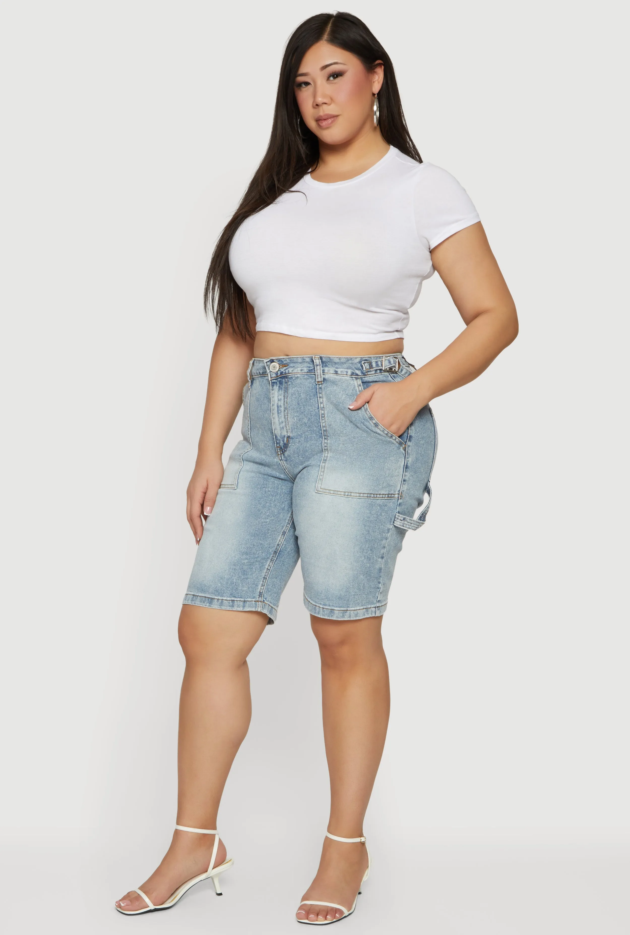 Plus Size Acid Wash Bermuda Shorts sold by Rainbow product image thumbnail 2