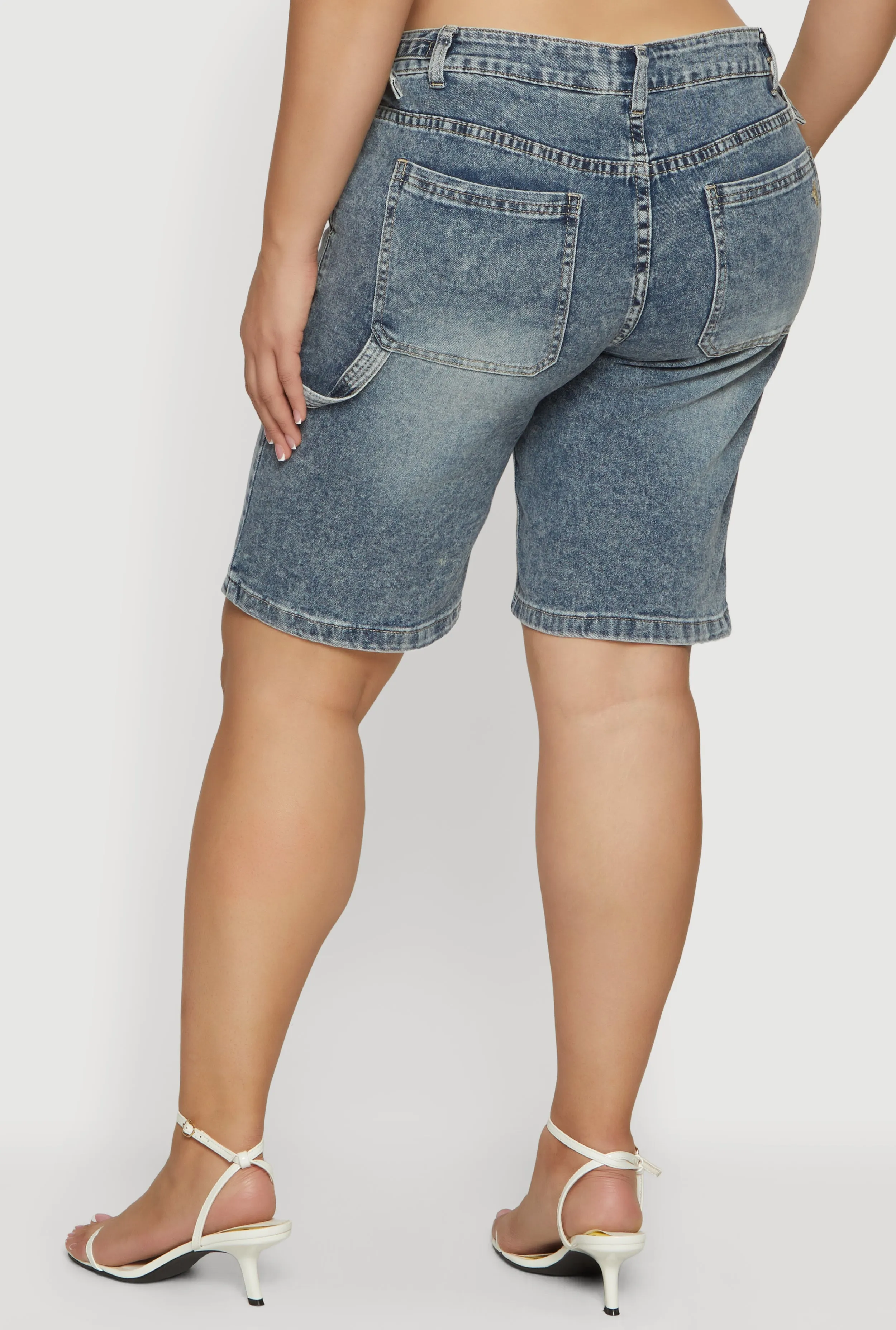 Plus Size Acid Wash Bermuda Shorts sold by Rainbow product image thumbnail 5