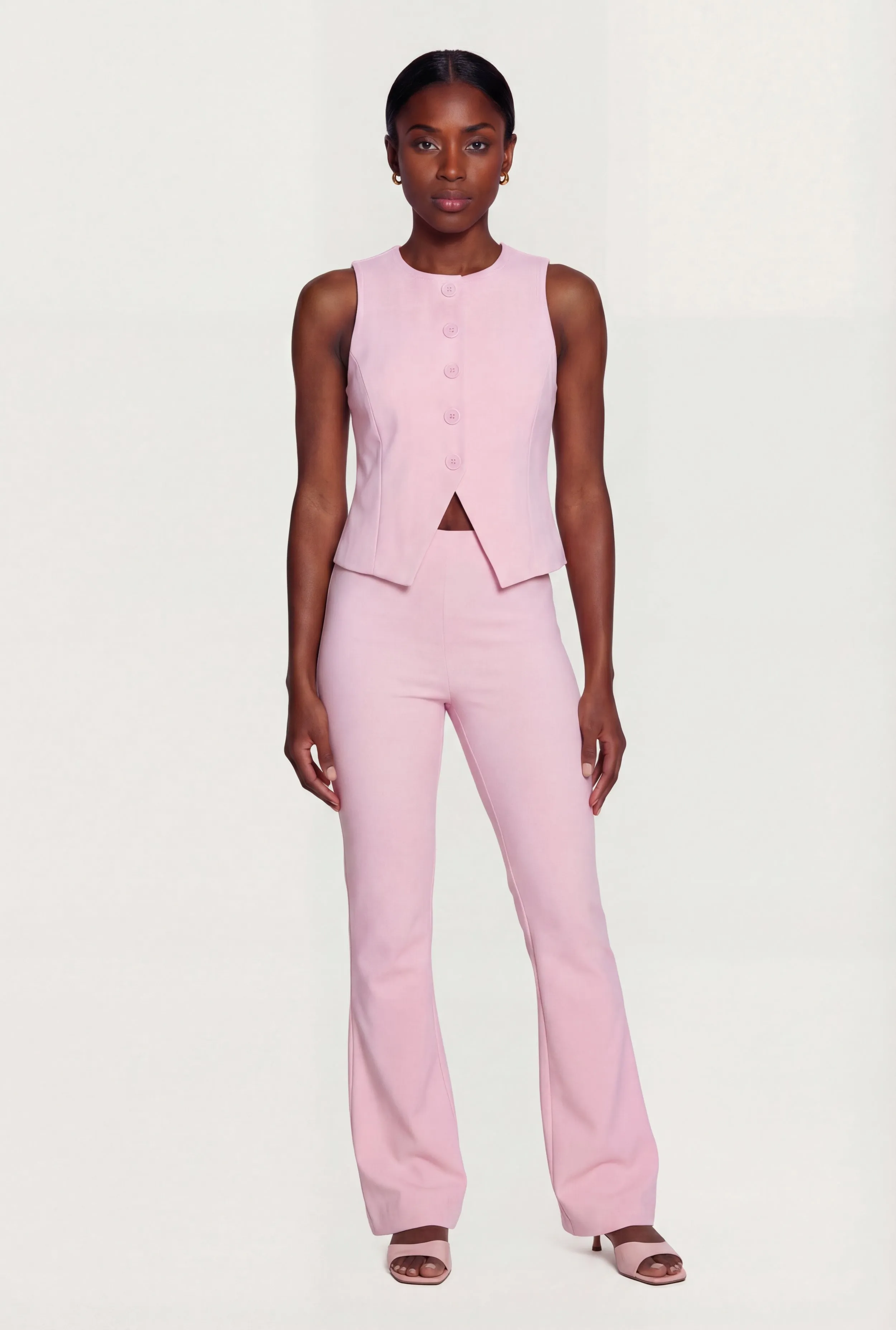 Front Slit Crepe Knit Blazer Vest sold by Rainbow product image thumbnail 2