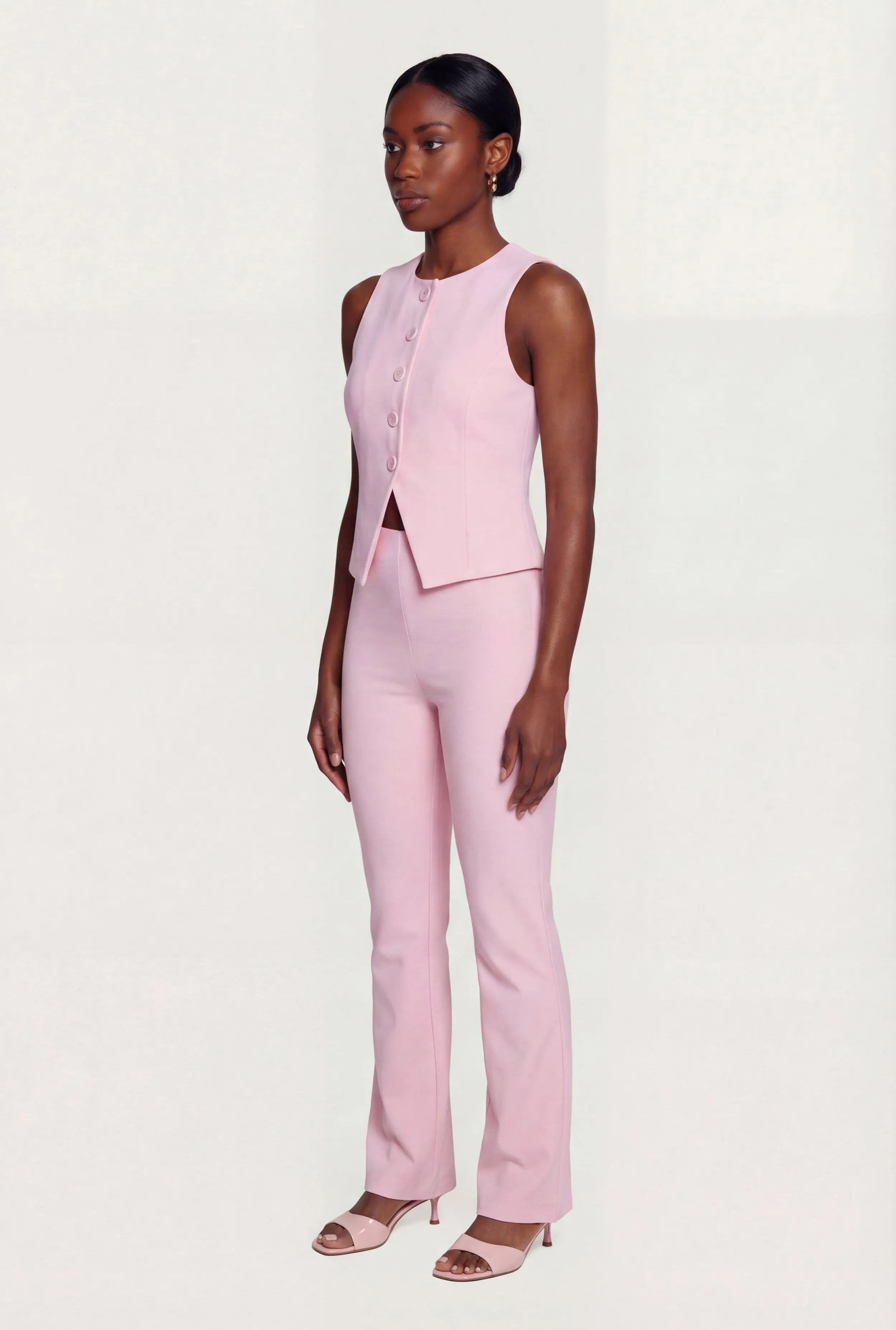 Front Slit Crepe Knit Blazer Vest sold by Rainbow product image thumbnail 3