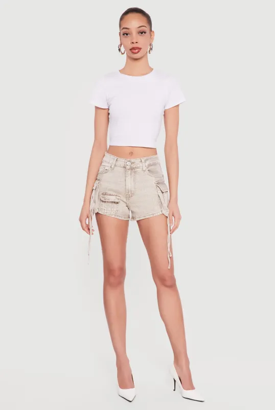 VIP Acid Wash Denim Cargo Shorts sold by Rainbow