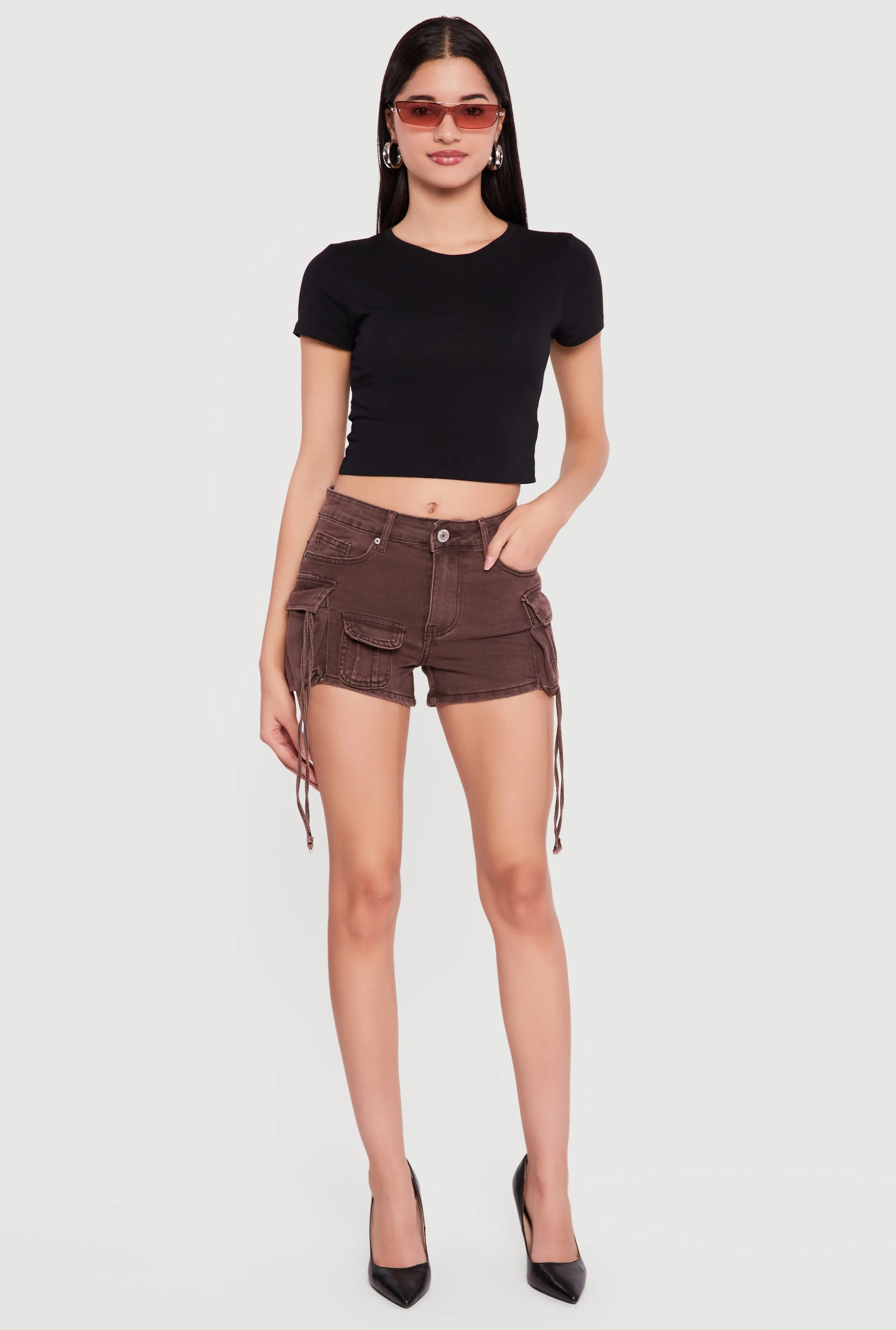 VIP Acid Wash Denim Cargo Shorts sold by Rainbow