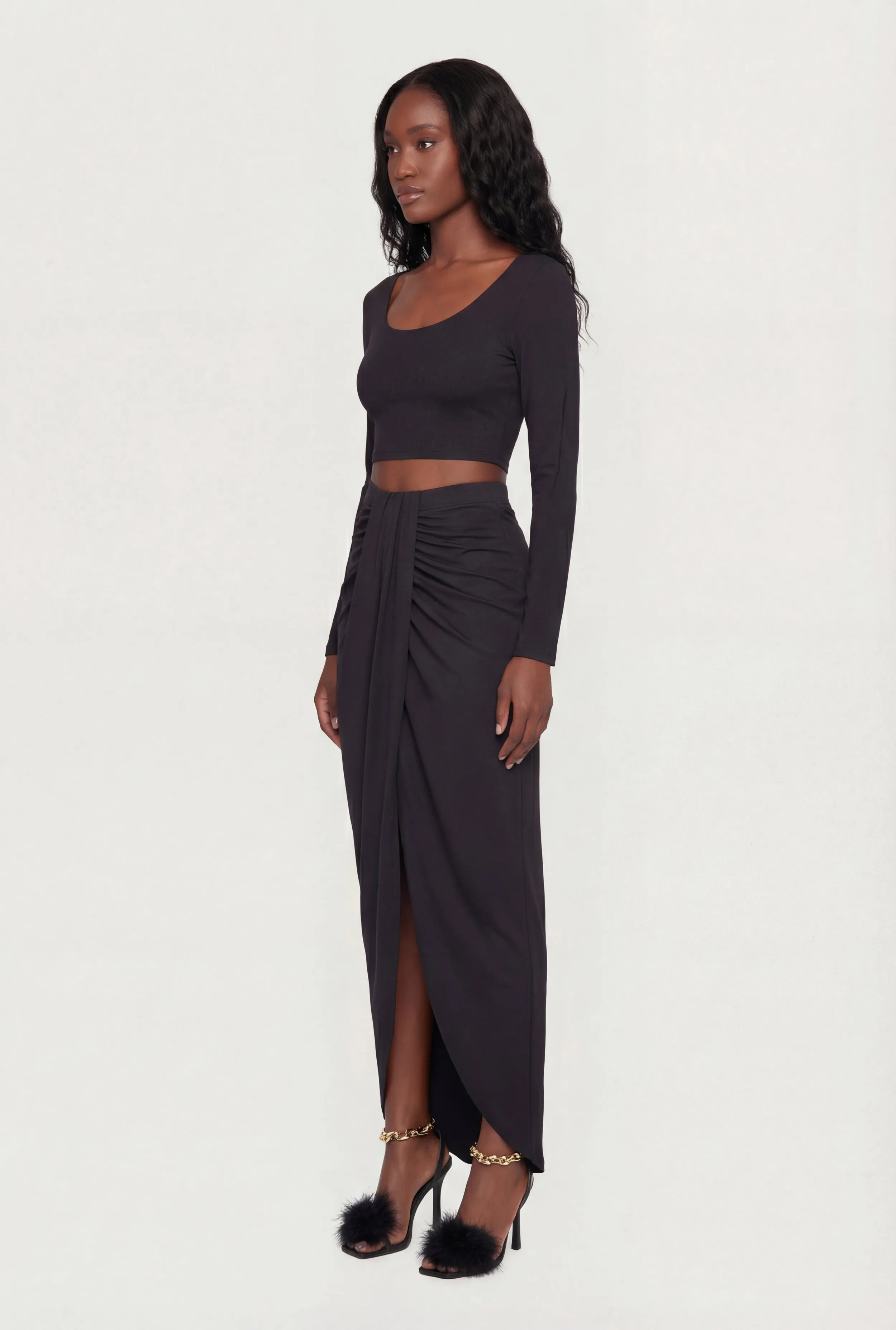 Ruched Tulip Hem Maxi Skirt sold by Rainbow product image thumbnail 2