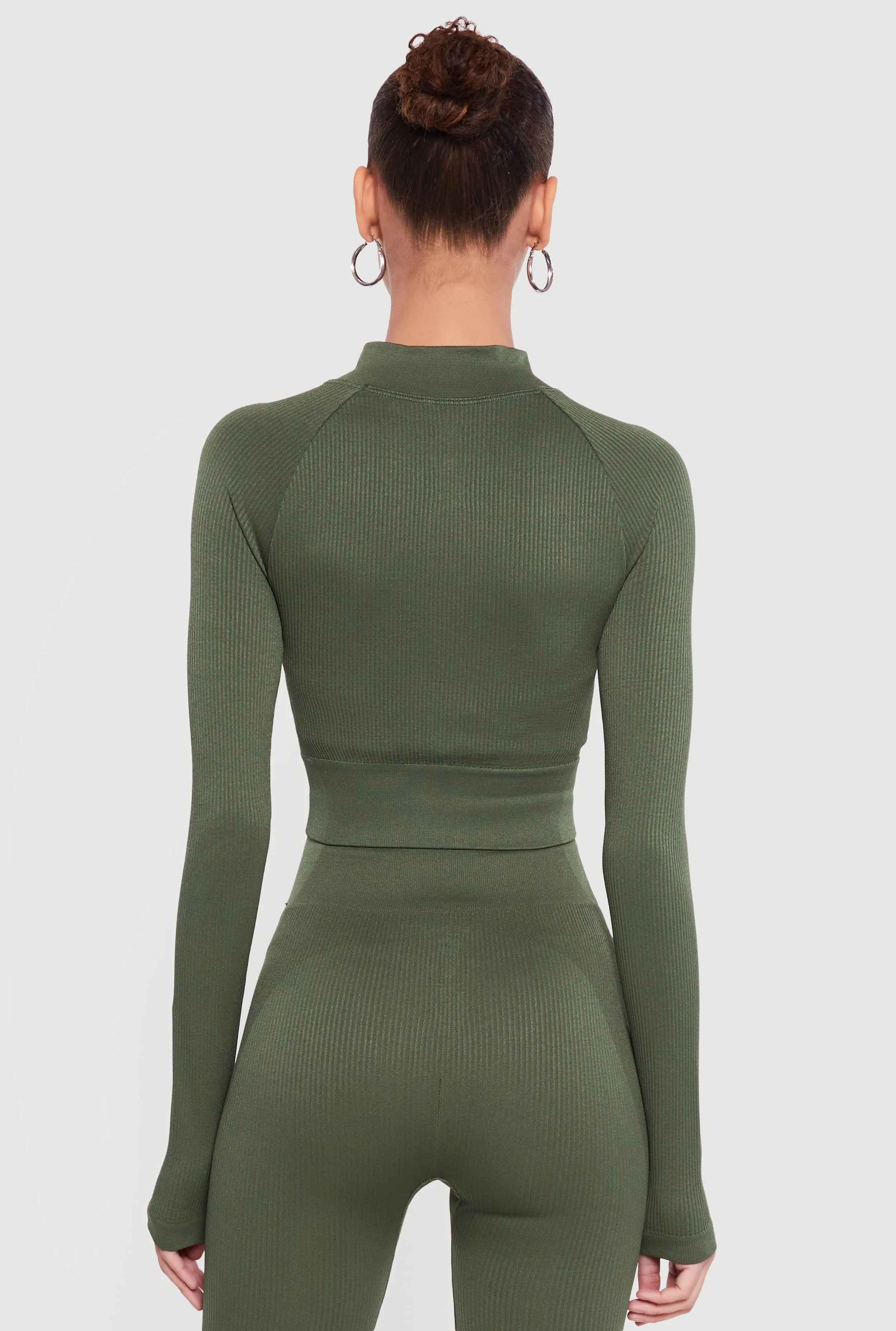 Ribbed Cropped Zip Front Active Jacket sold by Rainbow product image thumbnail 5