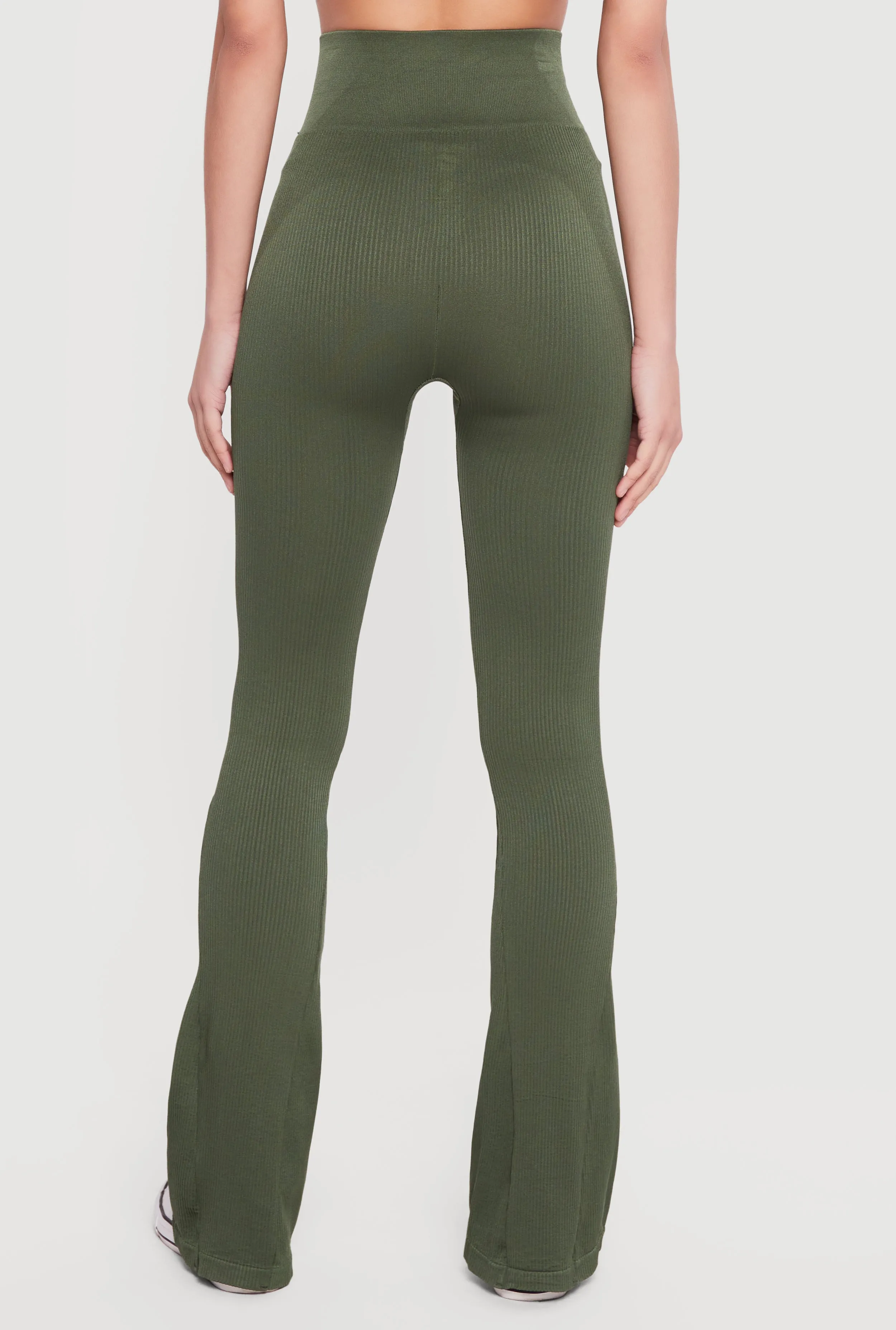 Seamless Ribbed High Waisted Flare Pants sold by Rainbow product image thumbnail 5